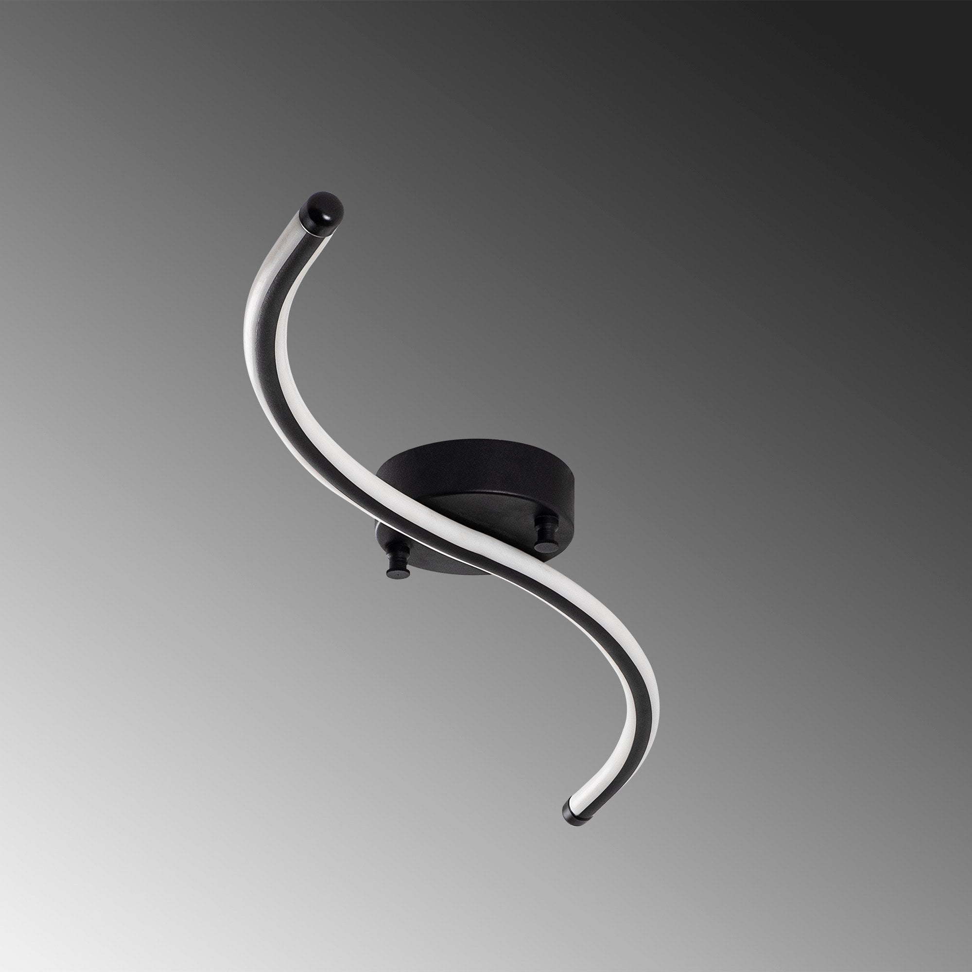 Candeeiro de Teto Preto Elegante, Corpo em Metal, 67 cm de Largura, 5 cm de Altura | LED Integral 16W 3000K | Iluminação Elegante para Decoração Moderna