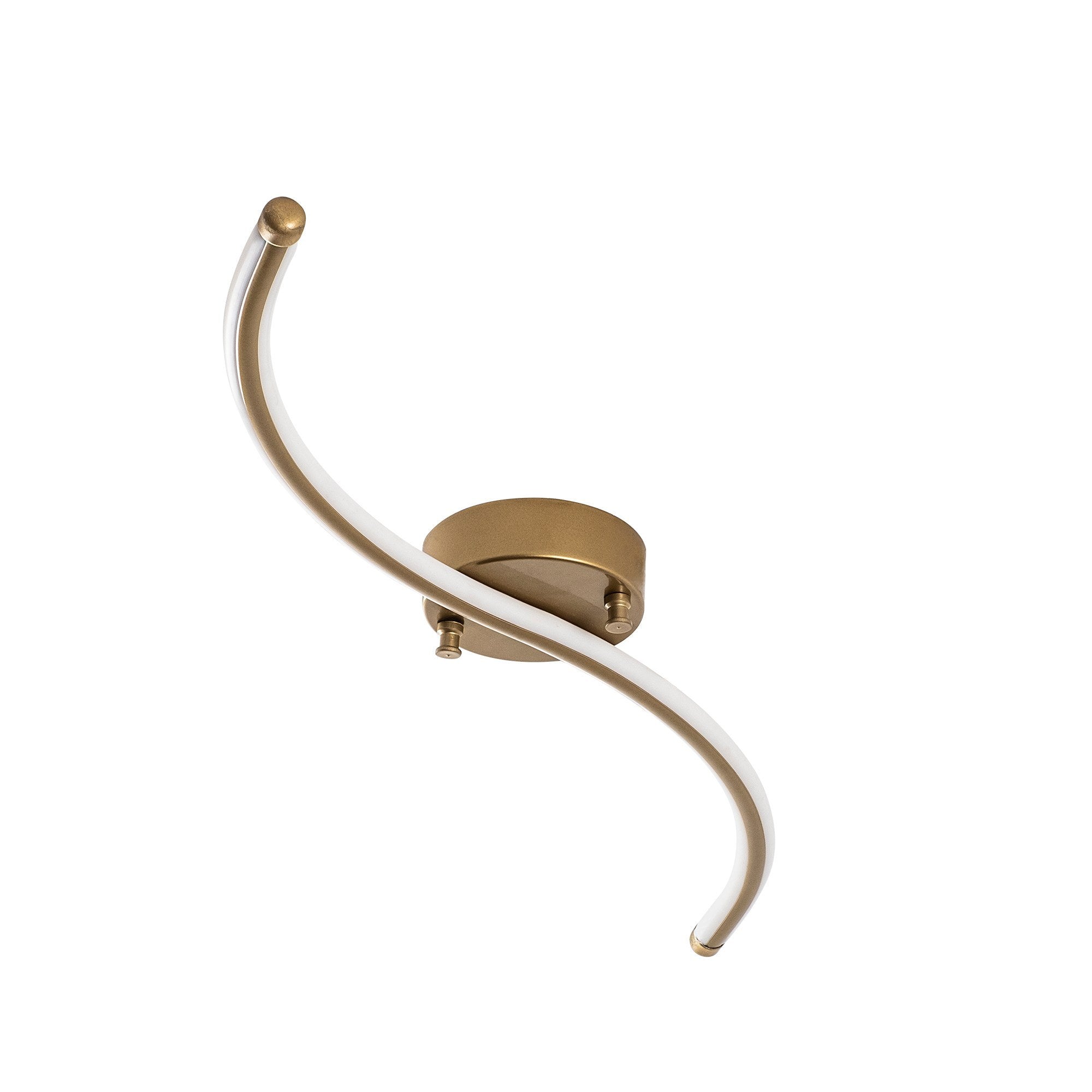 Candeeiro de Teto Dourado Elegante, Corpo em Metal, 67 cm de Largura, 5 cm de Altura, 10 cm de Profundidade | LED Integral 16W 3000K | Iluminação Elegante para Espaços Modernos