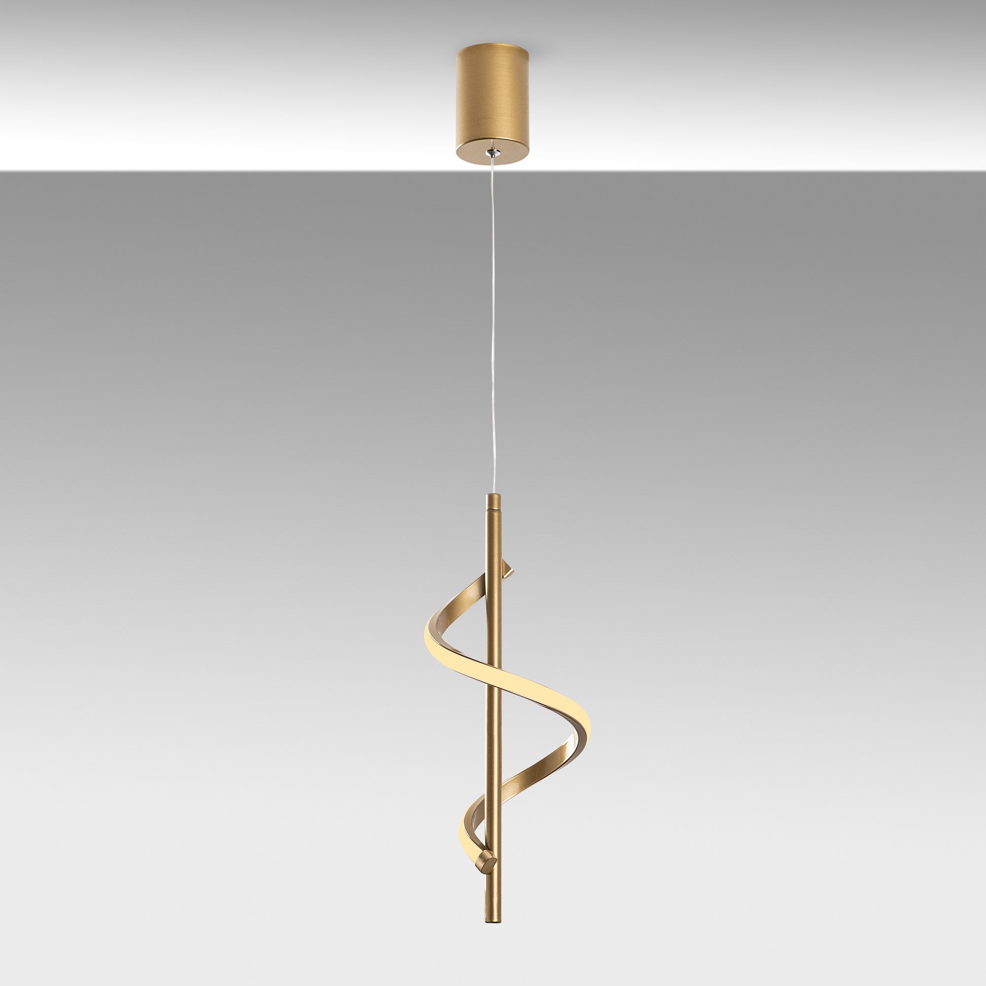 Candeeiro de Teto elegante de ouro, corpo de metal, 16 cm de largura, altura ajustável de 50 a 100 cm, LED 11 W 3000 K, iluminação elegante para decoração moderna de casa e salas de jantar