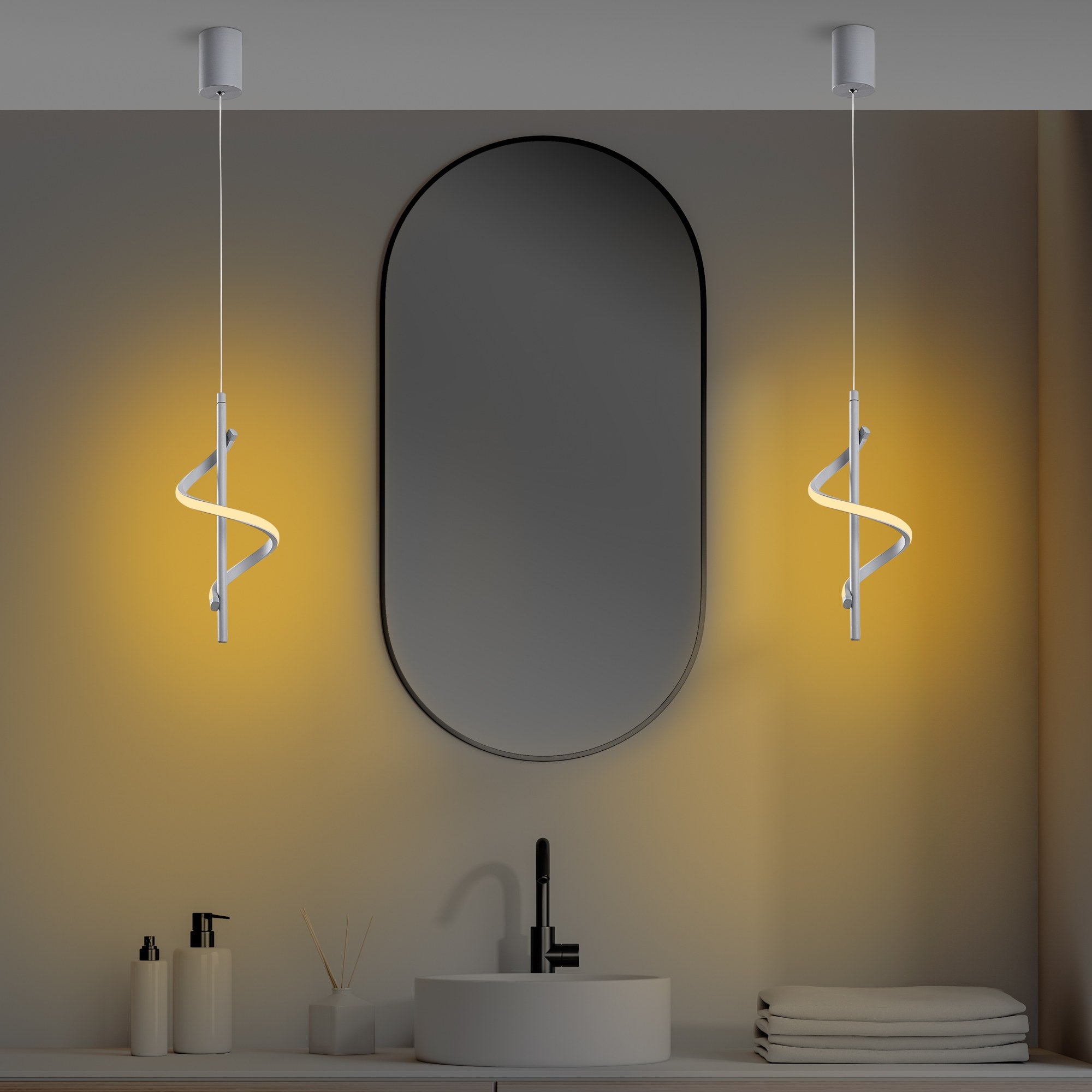 Candeeiro de Teto Cinza Elegante, Corpo de Metal, 16 cm de Largura, 50-100 cm de Altura | LED SMD 11W 3000K | Iluminação Elegante para Espaços Modernos, Classificação IP20