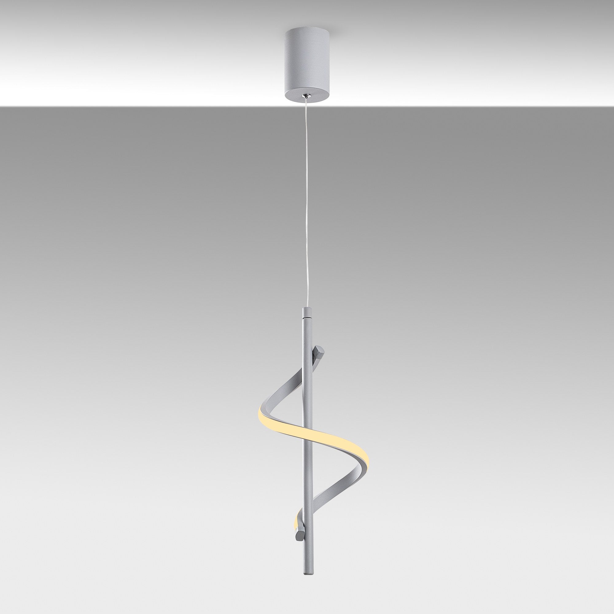Candeeiro de Teto Cinza Elegante, Corpo de Metal, 16 cm de Largura, 50-100 cm de Altura | LED SMD 11W 3000K | Iluminação Elegante para Espaços Modernos, Classificação IP20