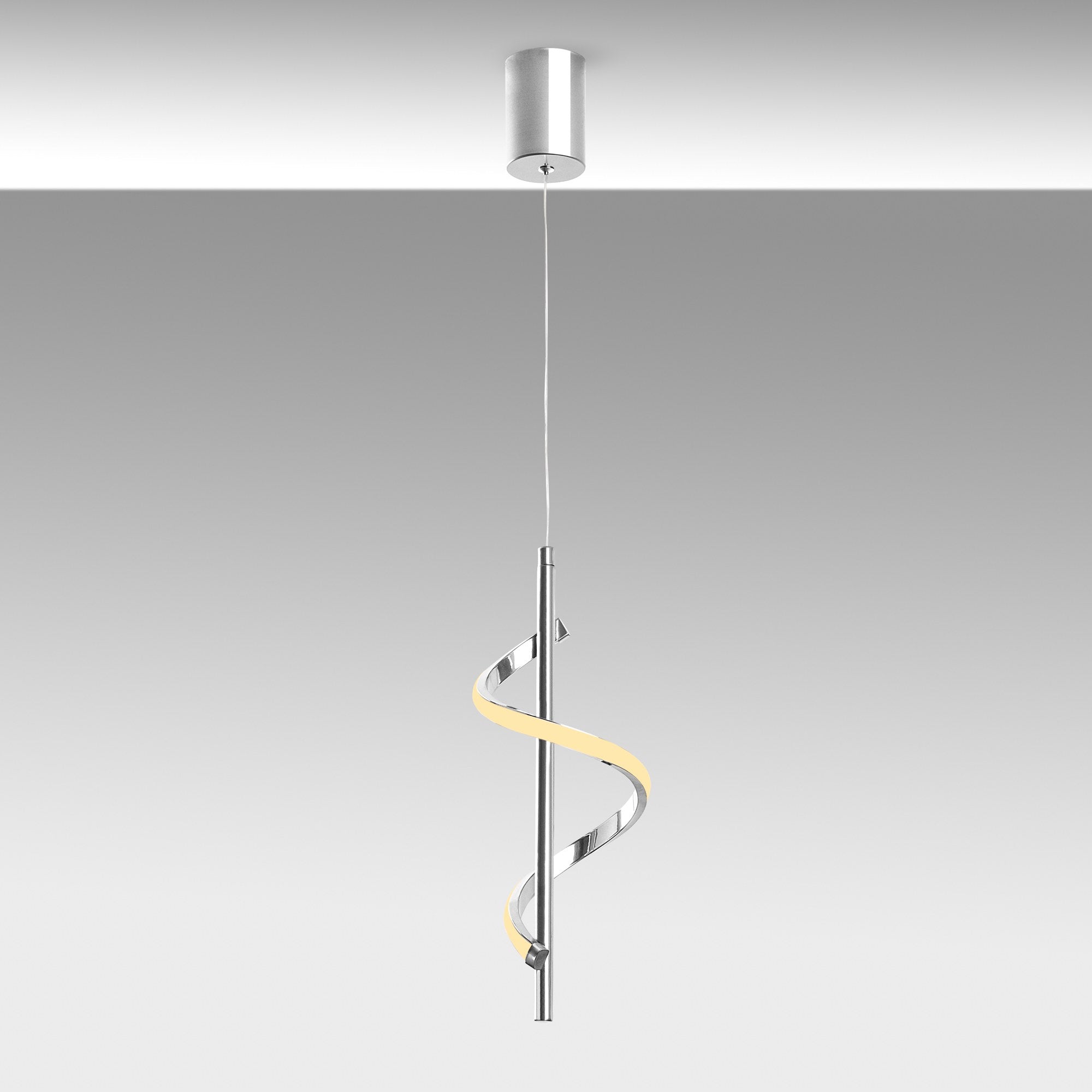 Candeeiro de Teto Cromado Elegante, Corpo em Metal, 16 cm de Largura, Altura Ajustável de 50 a 100 cm | LED SMD 11W 3000K | Iluminação Elegante para Espaços Modernos