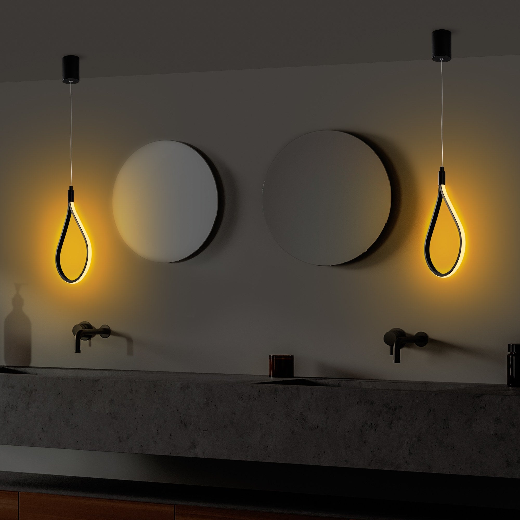 Candeeiro de Teto Preto Elegante, Corpo em Metal, 23 cm de Largura, Altura Ajustável 50-100 cm | LED SMD 11W 3000K | Iluminação Elegante para Espaços Modernos