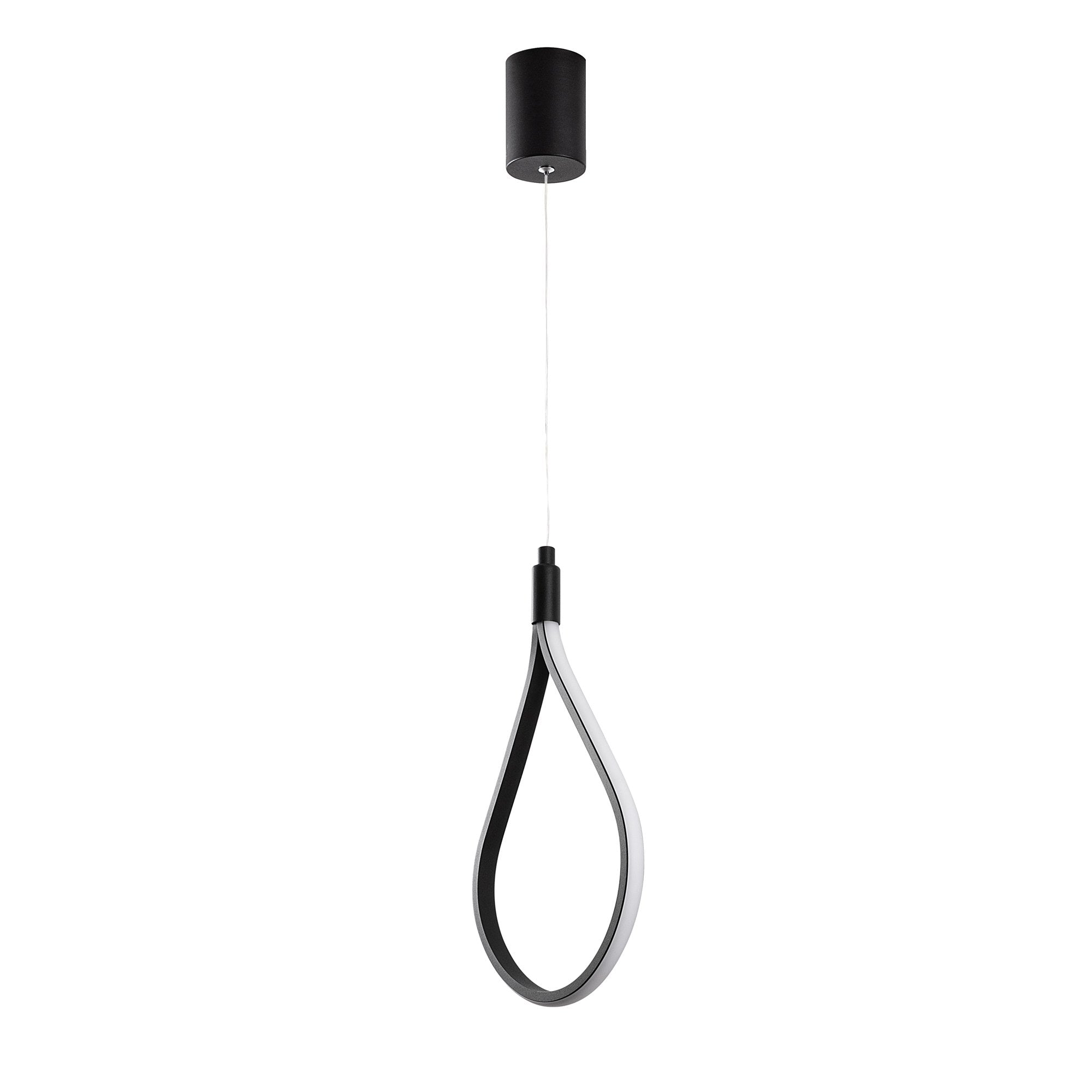 Candeeiro de Teto Preto Elegante, Corpo em Metal, 23 cm de Largura, Altura Ajustável 50-100 cm | LED SMD 11W 3000K | Iluminação Elegante para Espaços Modernos