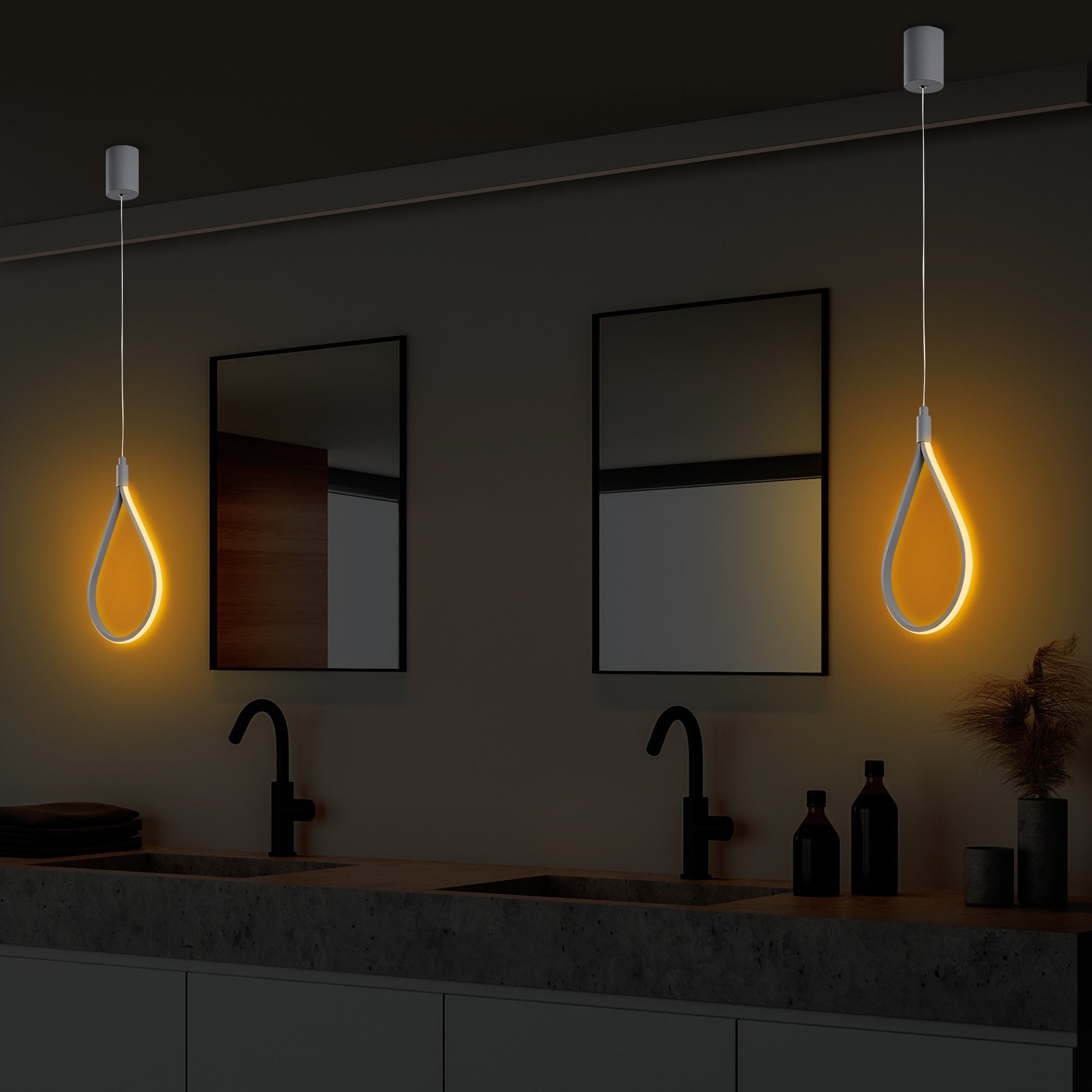 Candeeiro de Teto Cinza Elegante, Corpo em Metal, 23 cm de Largura, Altura Ajustável 50-100 cm | LED SMD 11W 3000K | Iluminação Elegante para Espaços Modernos