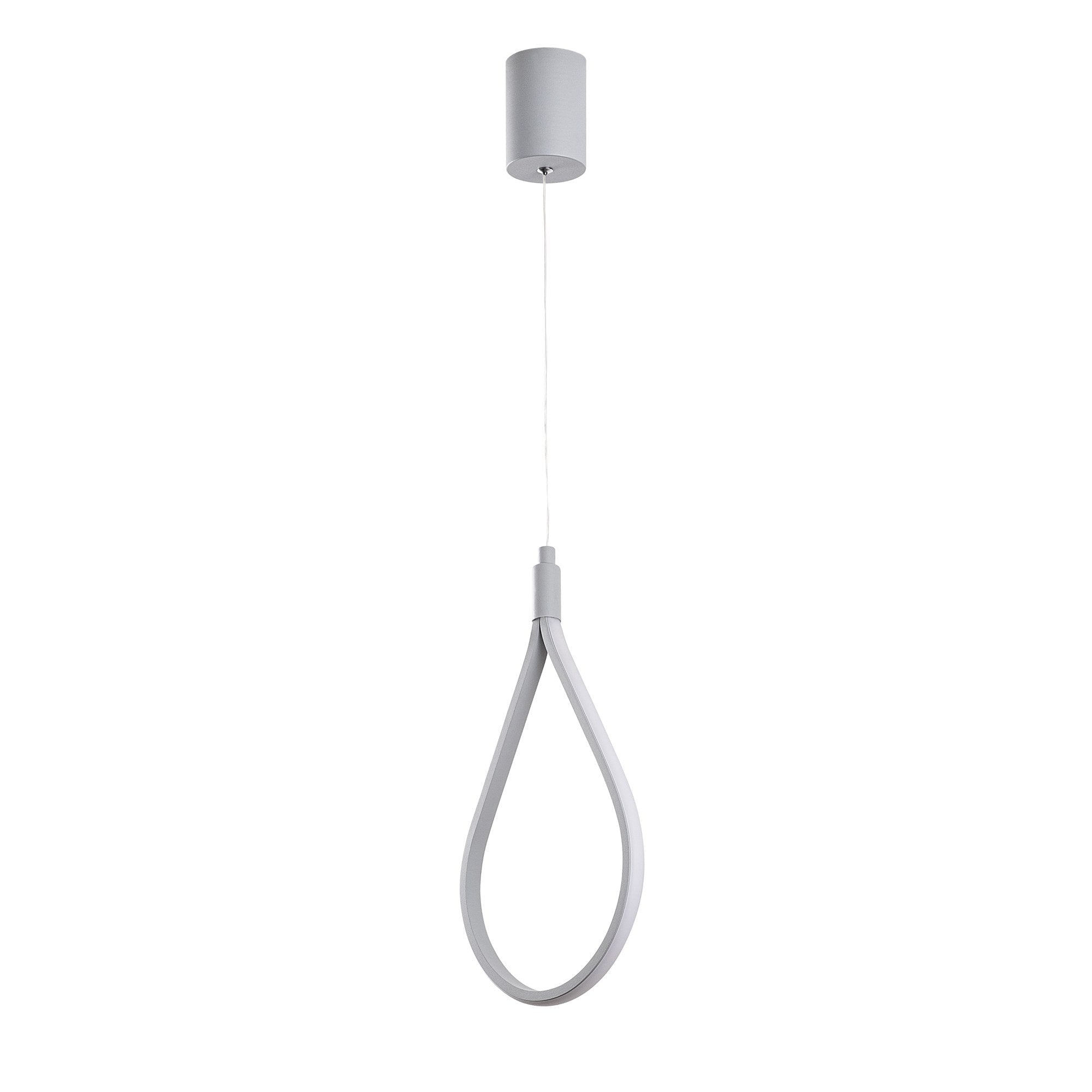 Candeeiro de Teto Cinza Elegante, Corpo em Metal, 23 cm de Largura, Altura Ajustável 50-100 cm | LED SMD 11W 3000K | Iluminação Elegante para Espaços Modernos