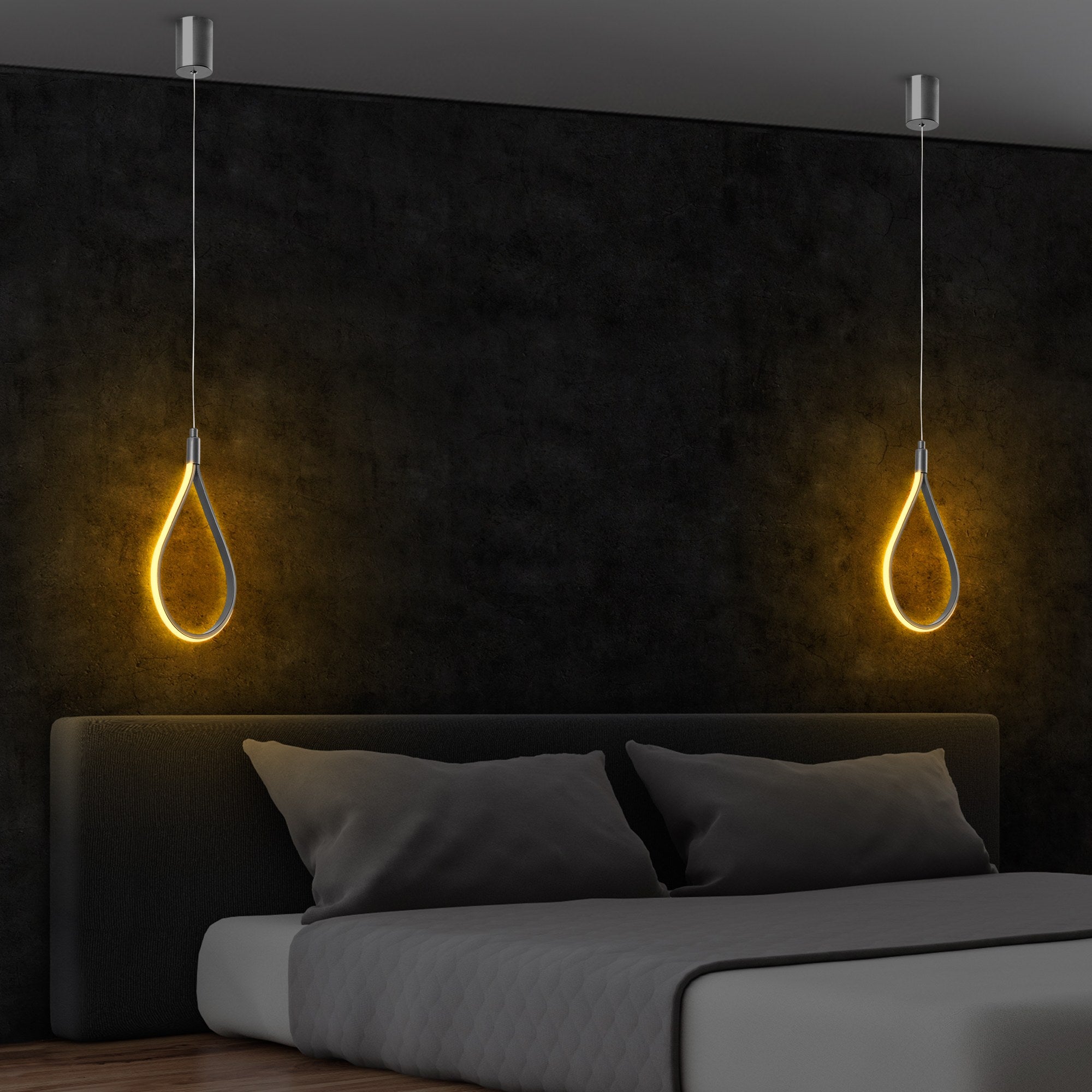 Candeeiro de Teto Cromado Elegante, Corpo em Metal, 23 cm de Largura, Altura Ajustável de 50 a 100 cm | LED SMD 11W 3000K | Iluminação Elegante para Espaços Modernos