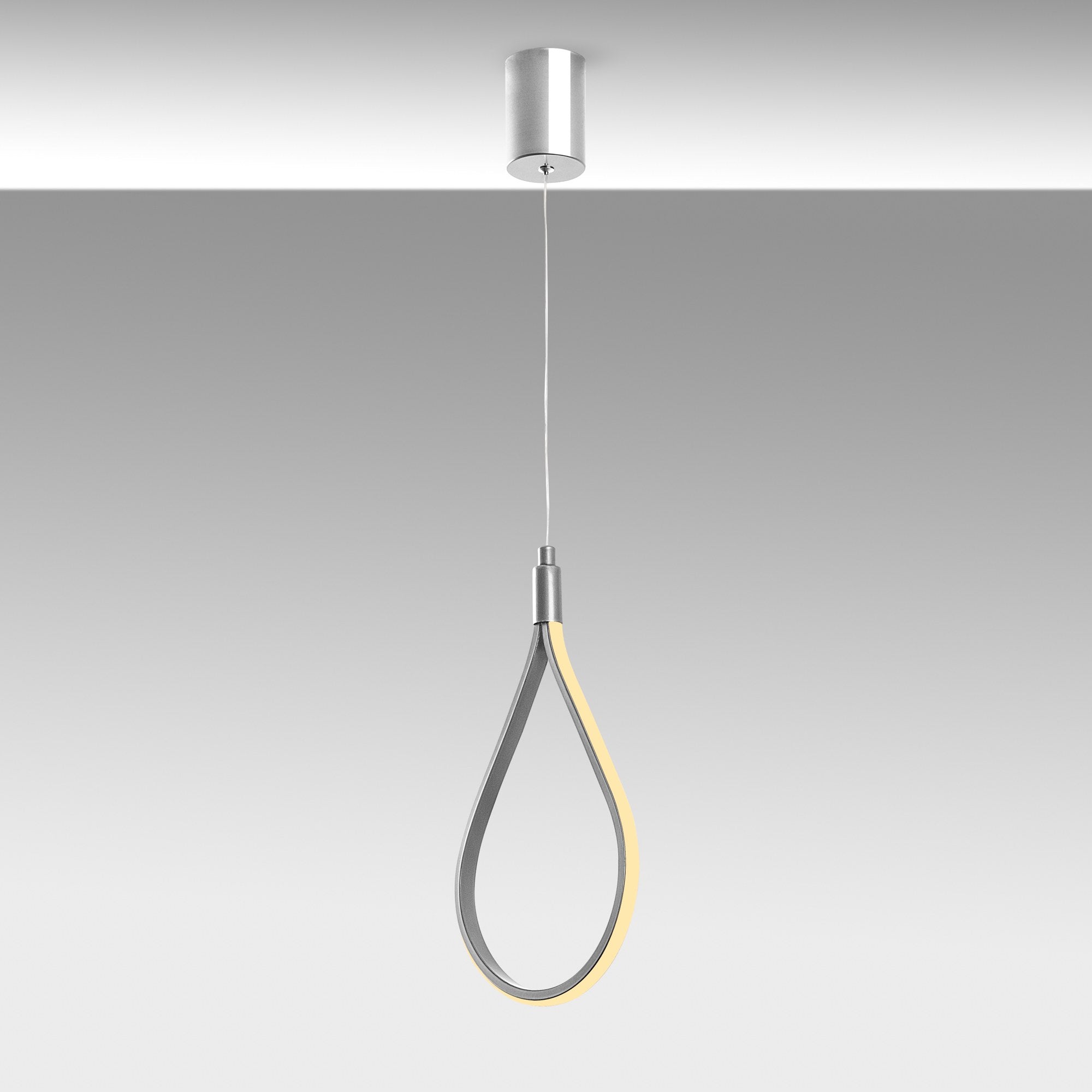 Candeeiro de Teto Cromado Elegante, Corpo em Metal, 23 cm de Largura, Altura Ajustável de 50 a 100 cm | LED SMD 11W 3000K | Iluminação Elegante para Espaços Modernos