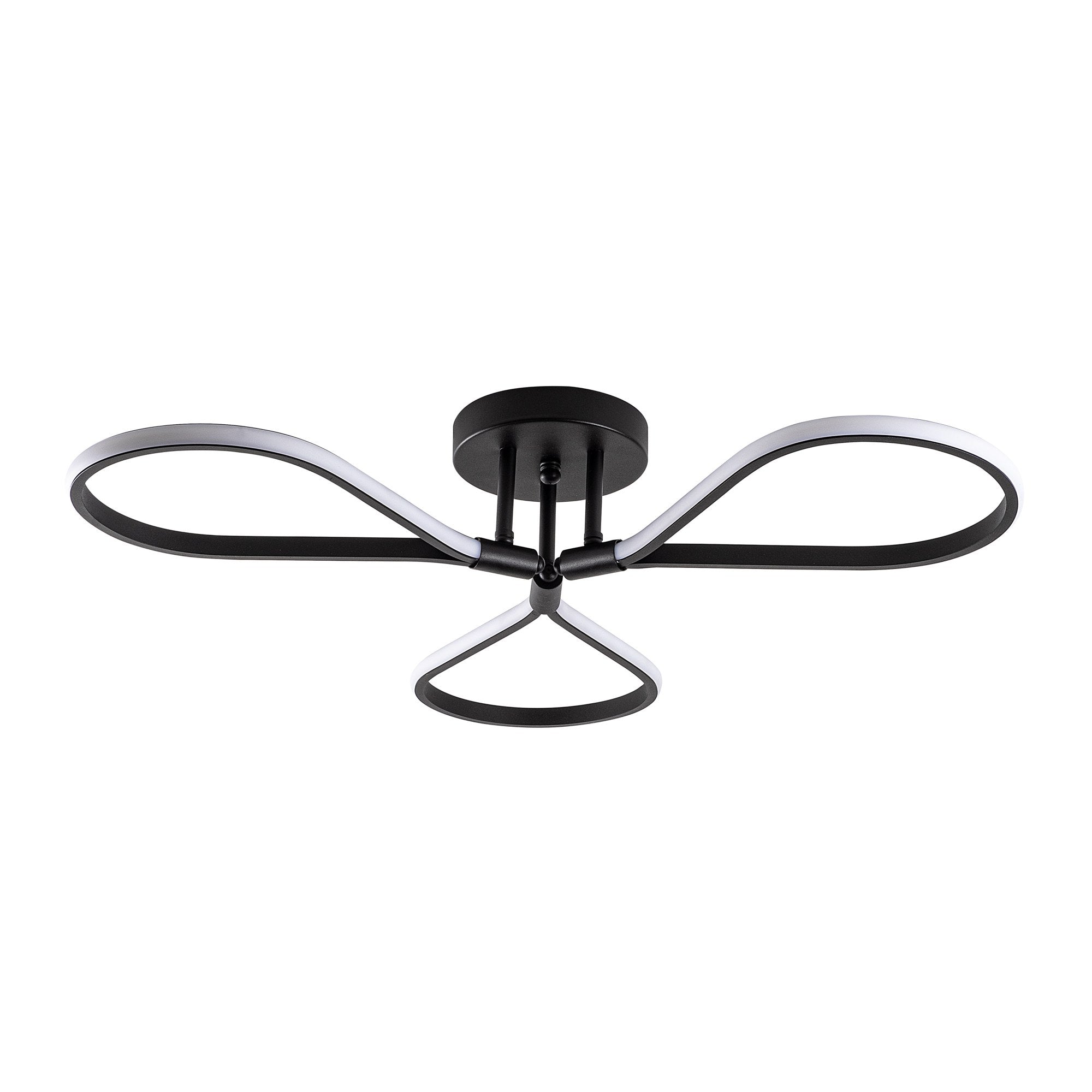 Candeeiro de Teto Preto Elegante, Corpo em Metal, 68 cm de Largura, 14 cm de Altura | LED SMD 3 x 11 W 3000 K | Iluminação Elegante para Decoração Moderna