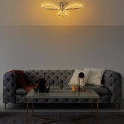 Candeeiro de Teto Dourado Elegante, Corpo em Metal, 68 x 14 x 68 cm | LED SMD 3 x 11 W 3000 K | Iluminação Elegante para Decoração e Ambiente Modernos