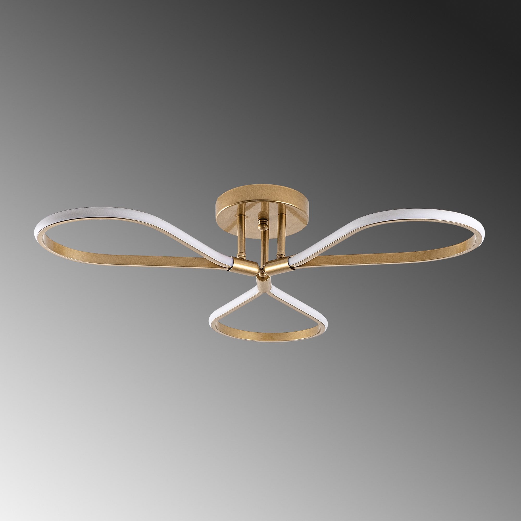 Candeeiro de Teto Dourado Elegante, Corpo em Metal, 68 x 14 x 68 cm | LED SMD 3 x 11 W 3000 K | Iluminação Elegante para Decoração e Ambiente Modernos