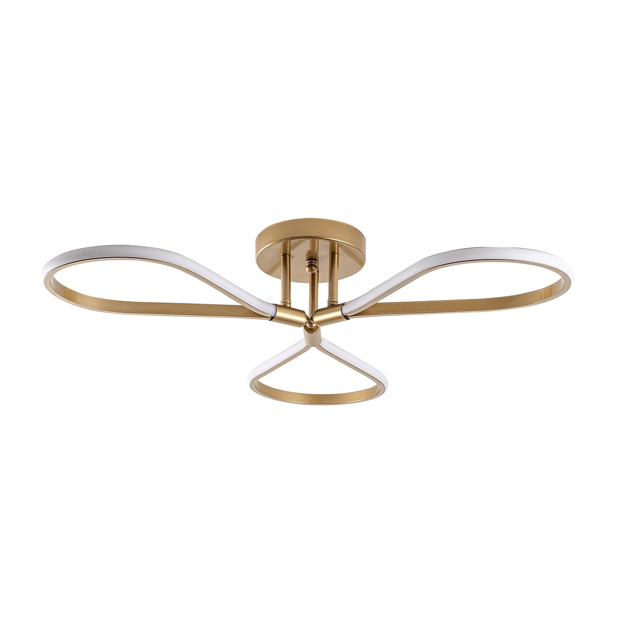 Candeeiro de Teto Dourado Elegante, Corpo em Metal, 68 x 14 x 68 cm | LED SMD 3 x 11 W 3000 K | Iluminação Elegante para Decoração e Ambiente Modernos