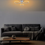 Candeeiro de Teto Cinza Elegante, Corpo de Metal, 68 cm de Largura, 14 cm de Altura | LED SMD 3 x 11W 3000K | Iluminação Elegante para Decoração Moderna