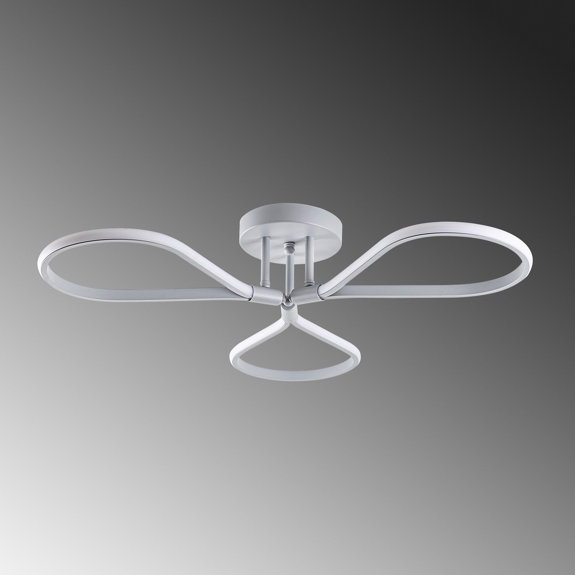 Candeeiro de Teto Cinza Elegante, Corpo de Metal, 68 cm de Largura, 14 cm de Altura | LED SMD 3 x 11W 3000K | Iluminação Elegante para Decoração Moderna