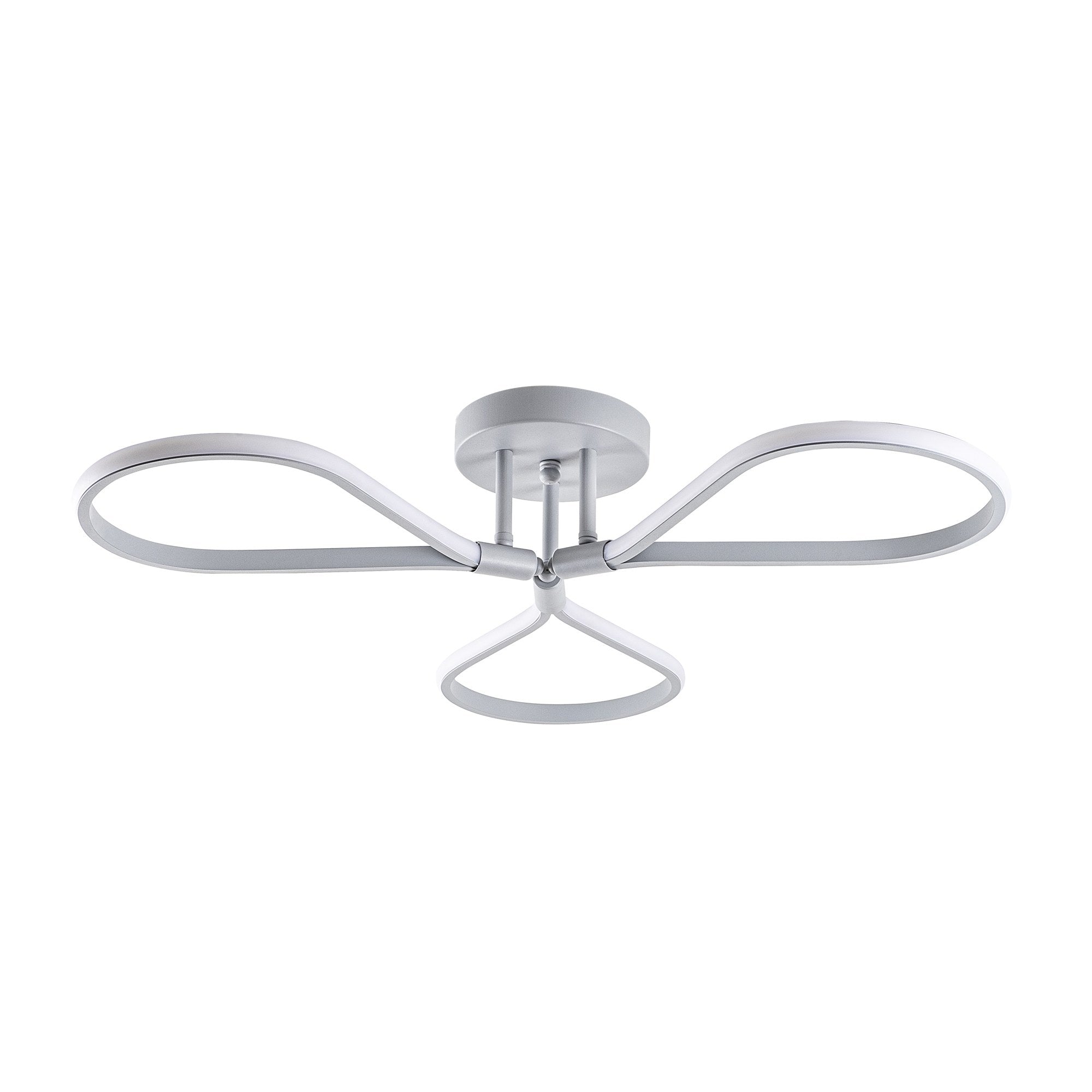 Candeeiro de Teto Cinza Elegante, Corpo de Metal, 68 cm de Largura, 14 cm de Altura | LED SMD 3 x 11W 3000K | Iluminação Elegante para Decoração Moderna