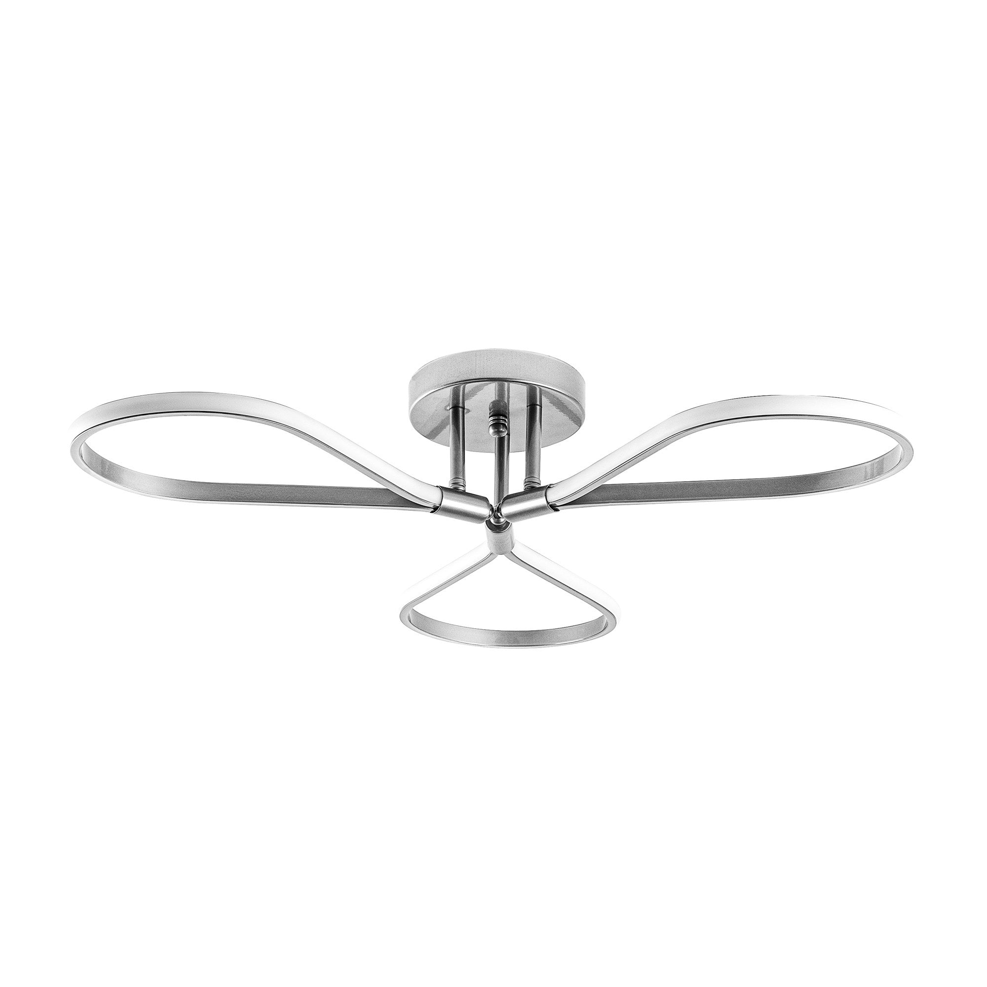 Candeeiro de Teto Cromado Elegante, Corpo em Metal, 68 x 14 x 68 cm | LED SMD 3 x 11 W 3000 K | Iluminação Elegante para Decoração e Ambiente Modernos