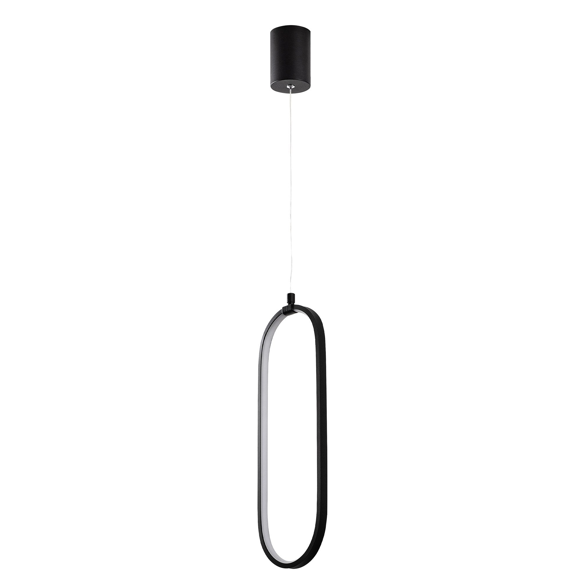 Candeeiro de Teto Preto Elegante, Corpo em Metal, Altura Ajustável 60-110 cm, Largura 17 cm, LED 16W 3000K | Iluminação Moderna para Decoração de Casa e Escritório
