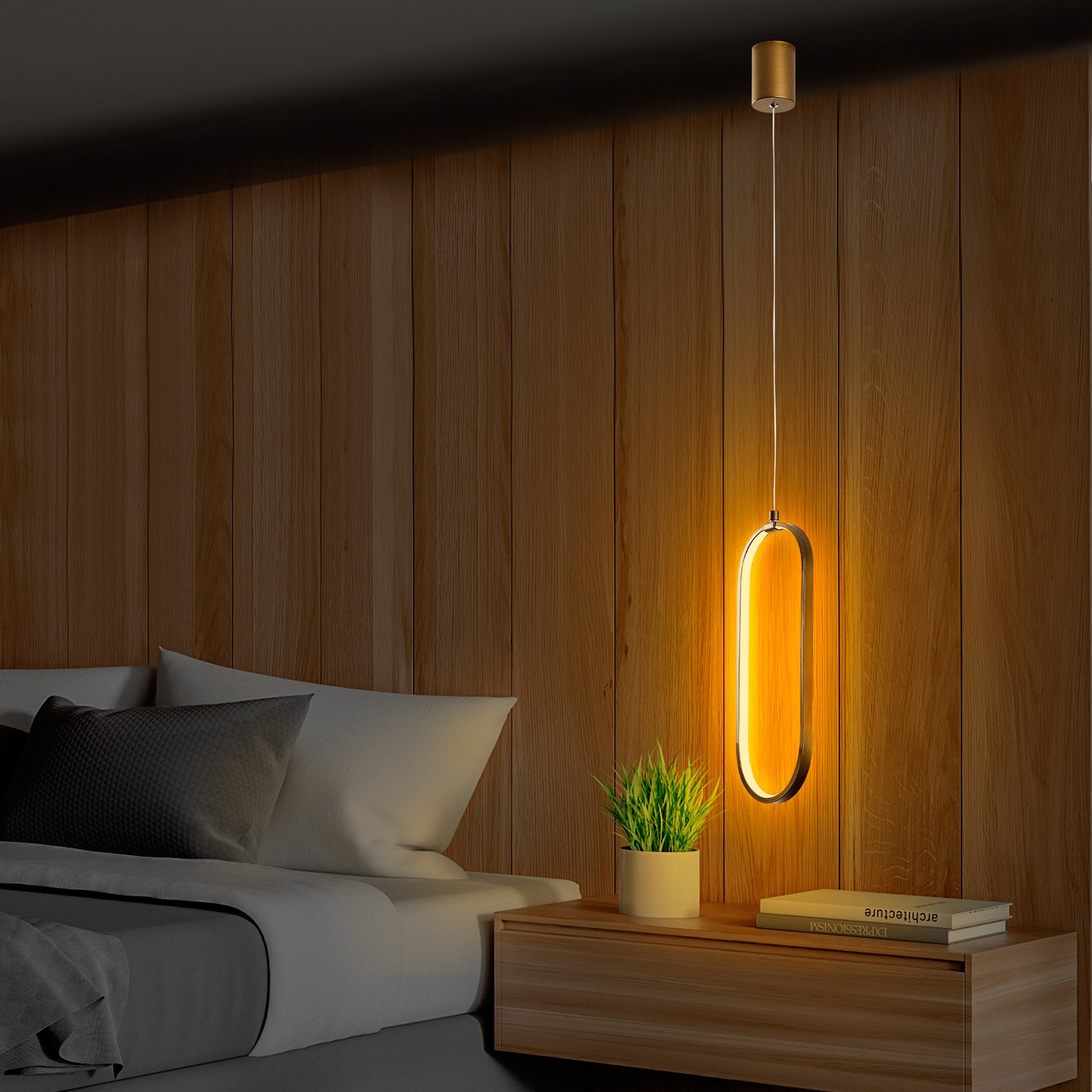 Candeeiro de Teto elegante de ouro, corpo de metal, altura ajustável de 60 a 110 cm, largura de 17 cm, LED de 16 W e 3000 K, perfeito para salas de estar e jantar modernas