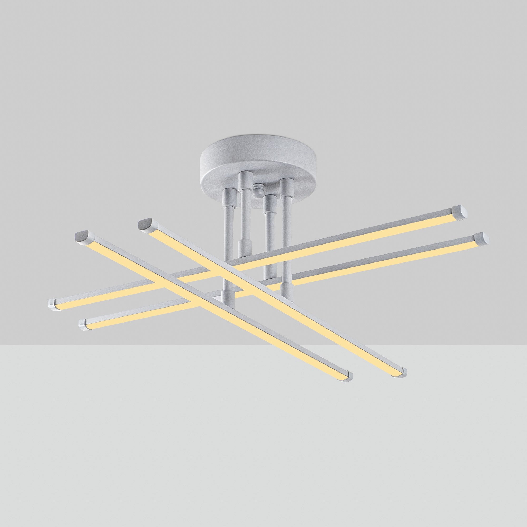 Candeeiro de Teto Nardo Cinza, Corpo em Metal, 61 x 22 x 61 cm | LED SMD 28W 3000K | Iluminação Elegante para Decoração Moderna, Design Elegante e Funcional