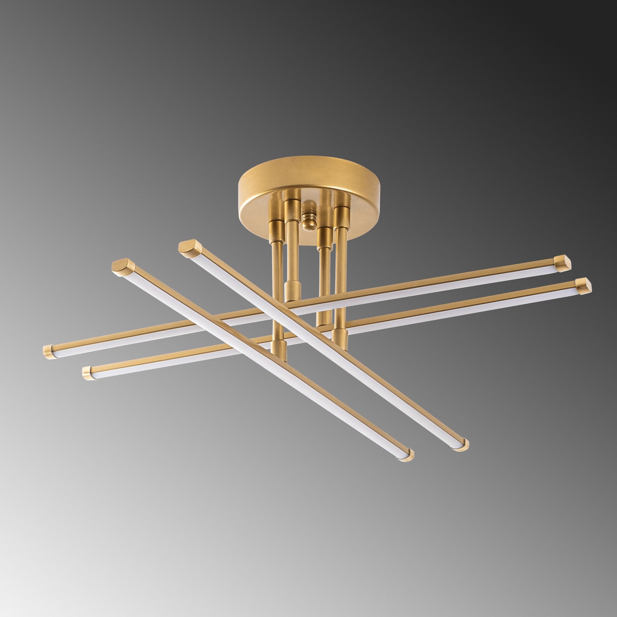 Candeeiro de Teto Dourado Elegante, Corpo em Metal, 61 x 22 x 61 cm | LED SMD 28W 3000K | Iluminação Elegante para Decoração Moderna, Classificação IP20, Design Durável