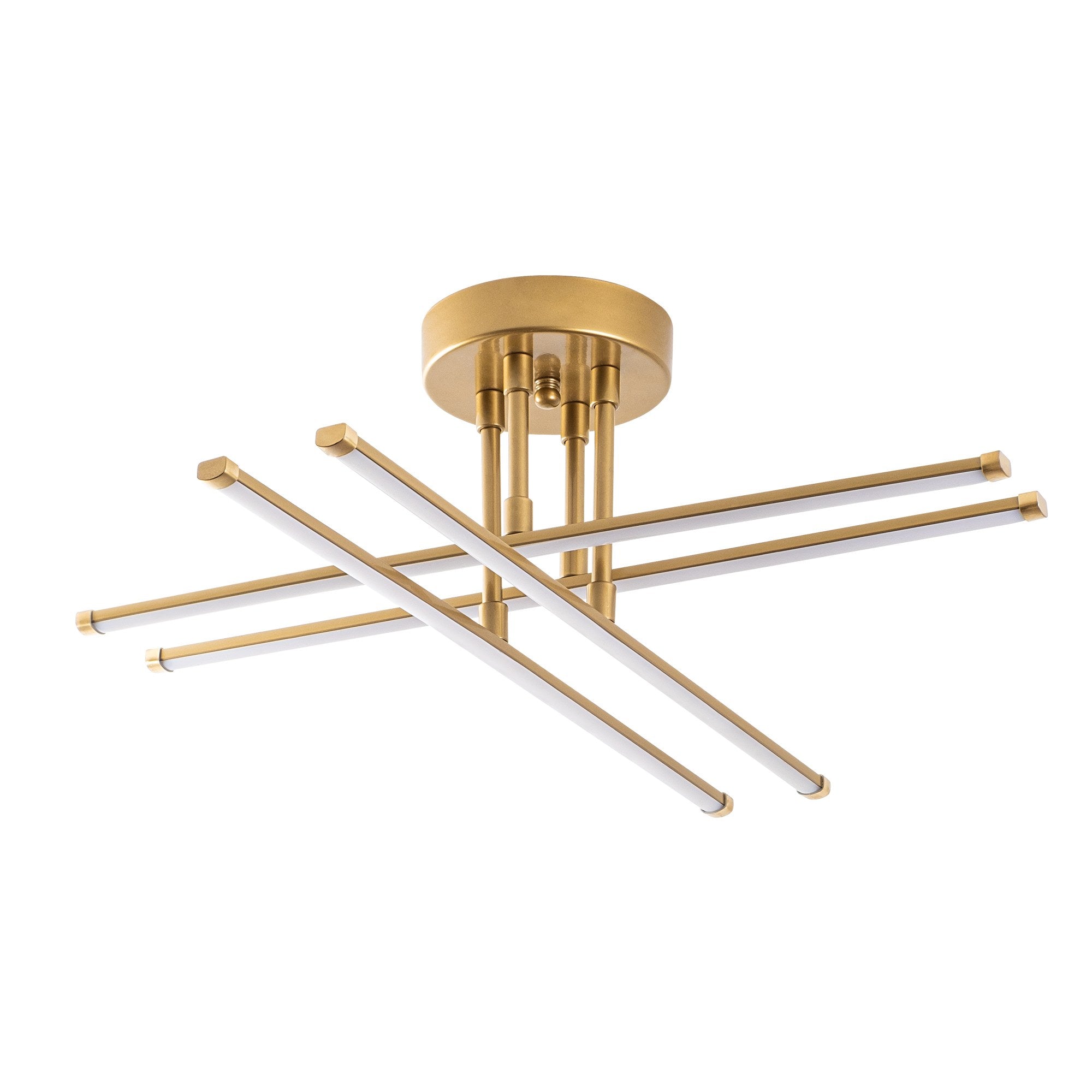 Candeeiro de Teto Dourado Elegante, Corpo em Metal, 61 x 22 x 61 cm | LED SMD 28W 3000K | Iluminação Elegante para Decoração Moderna, Classificação IP20, Design Durável