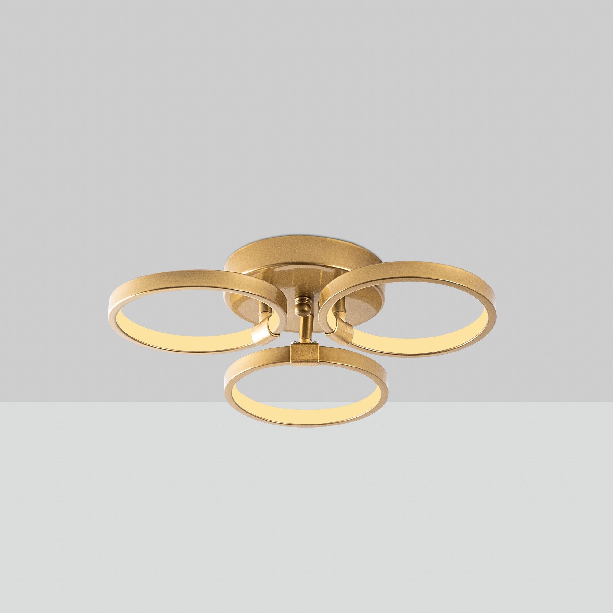 Candeeiro de Teto Dourado Elegante, Corpo em Metal, 37 x 9 x 32 cm | LED SMD 18W 3000K | Iluminação Elegante para Decoração e Ambiente Moderno | Classificação IP20