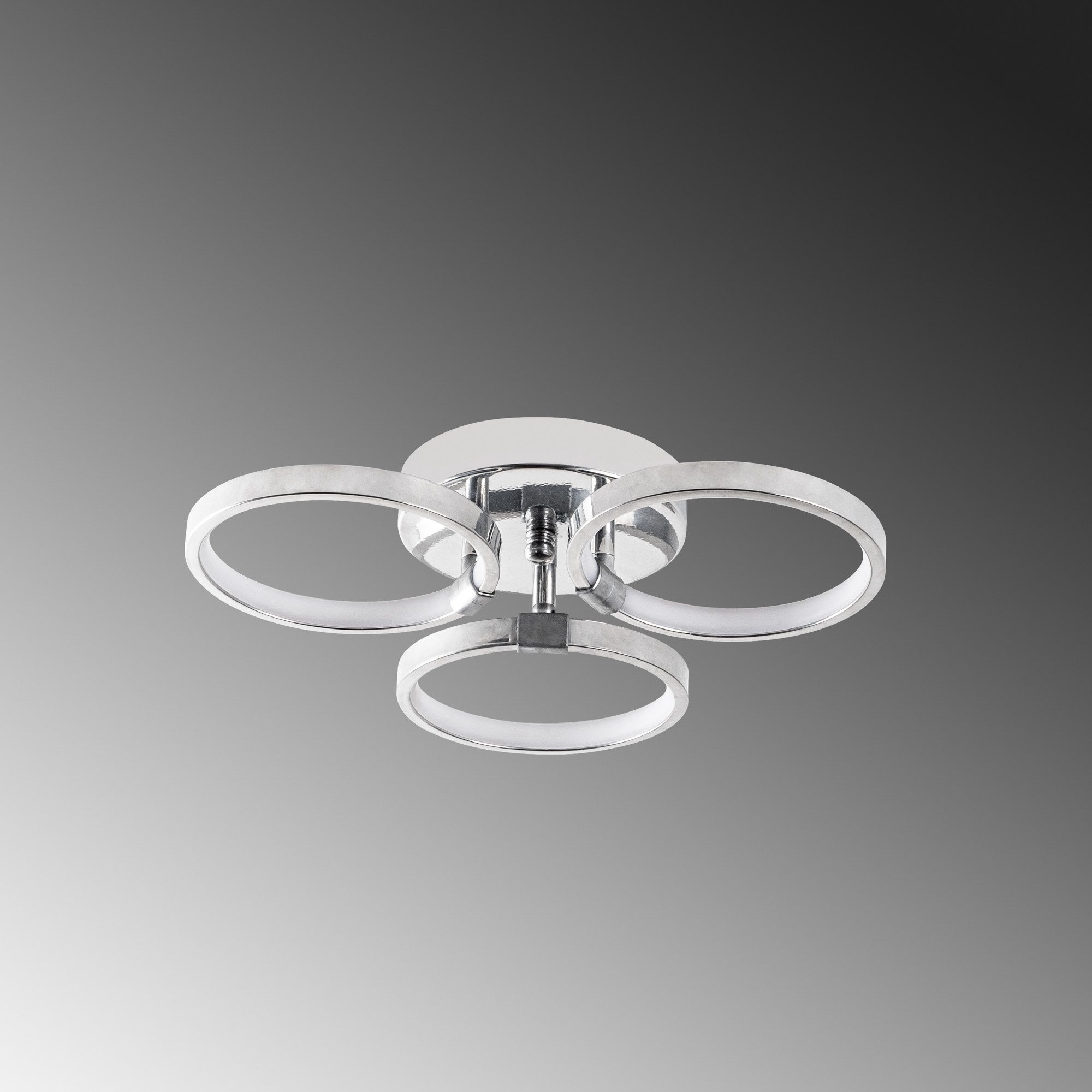 Candeeiro de Teto Cromado Elegante, Corpo em Metal, 37x9x32 cm | LED 18W 3000K, IP20 | Iluminação Elegante para Decoração Moderna de Casa e Salas de Jantar