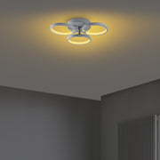 Candeeiro de Teto Nardo Cinza, Corpo em Metal, 37x32x9 cm | LED 18W 3000K, IP20 | Iluminação Elegante para Casas Modernas, Design Elegante e Construção Durável