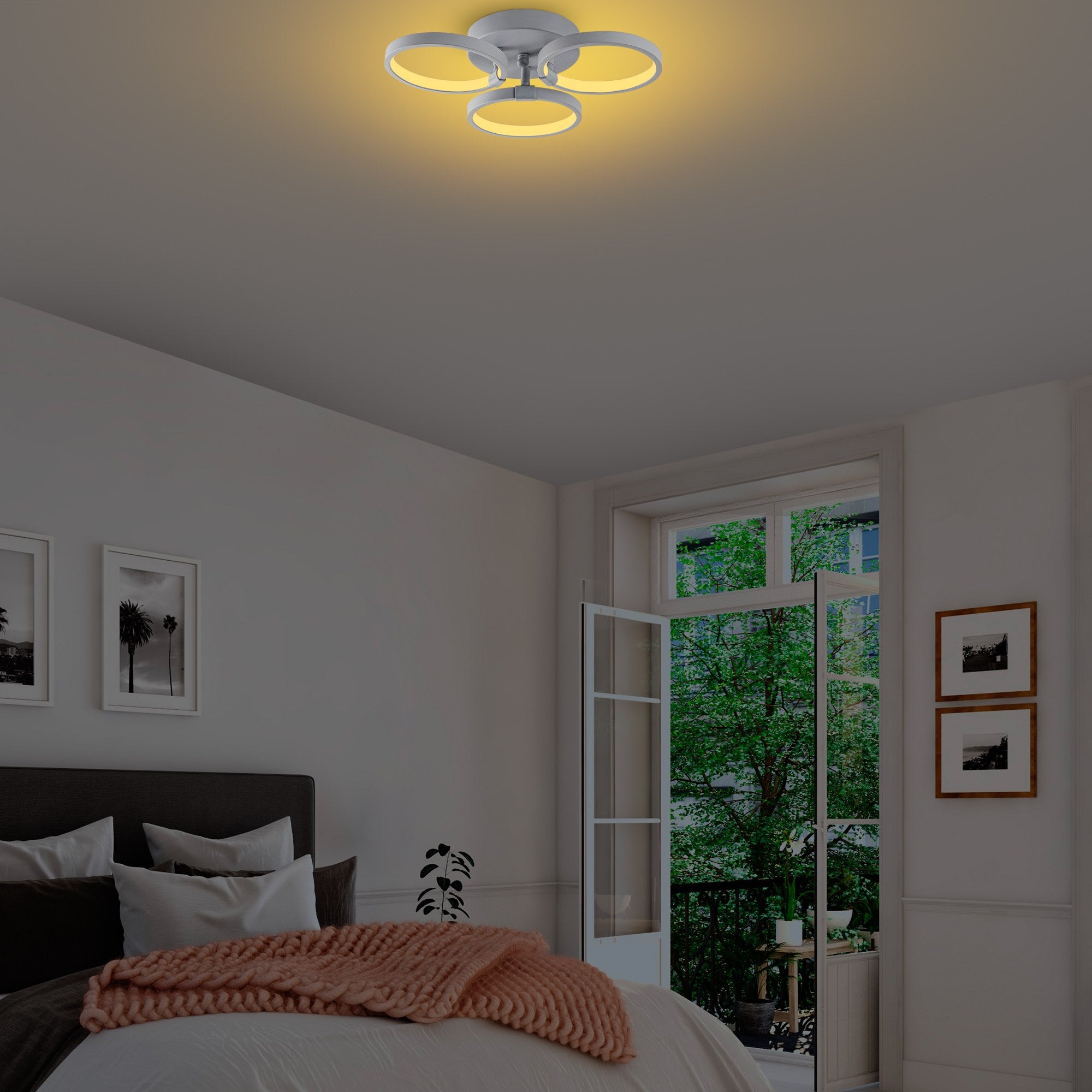 Candeeiro de Teto Nardo Cinza, Corpo em Metal, 37x32x9 cm | LED 18W 3000K, IP20 | Iluminação Elegante para Casas Modernas, Design Elegante e Construção Durável