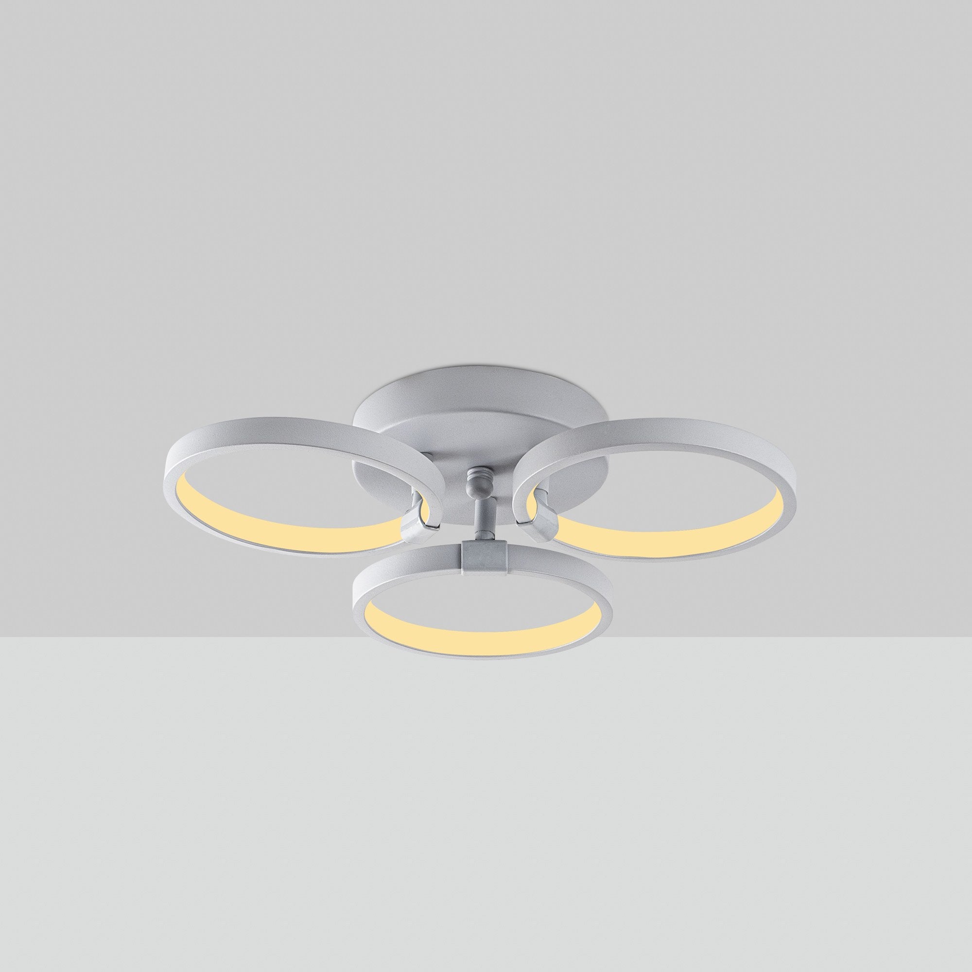 Candeeiro de Teto Nardo Cinza, Corpo em Metal, 37x32x9 cm | LED 18W 3000K, IP20 | Iluminação Elegante para Casas Modernas, Design Elegante e Construção Durável
