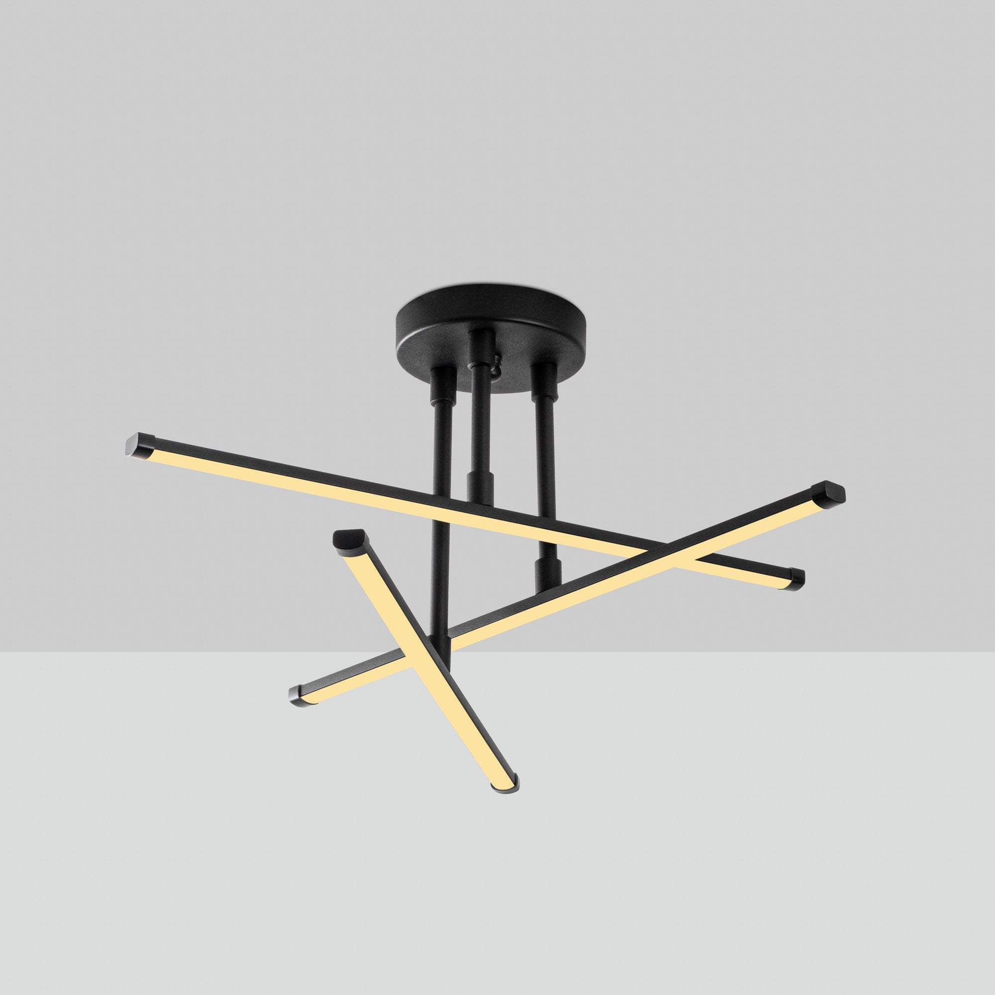 Candeeiro de Teto Preto Elegante, Corpo em Metal, 51 x 26 x 51 cm | LED SMD 18W 3000K | Iluminação Elegante para Decoração e Ambiente Modernos