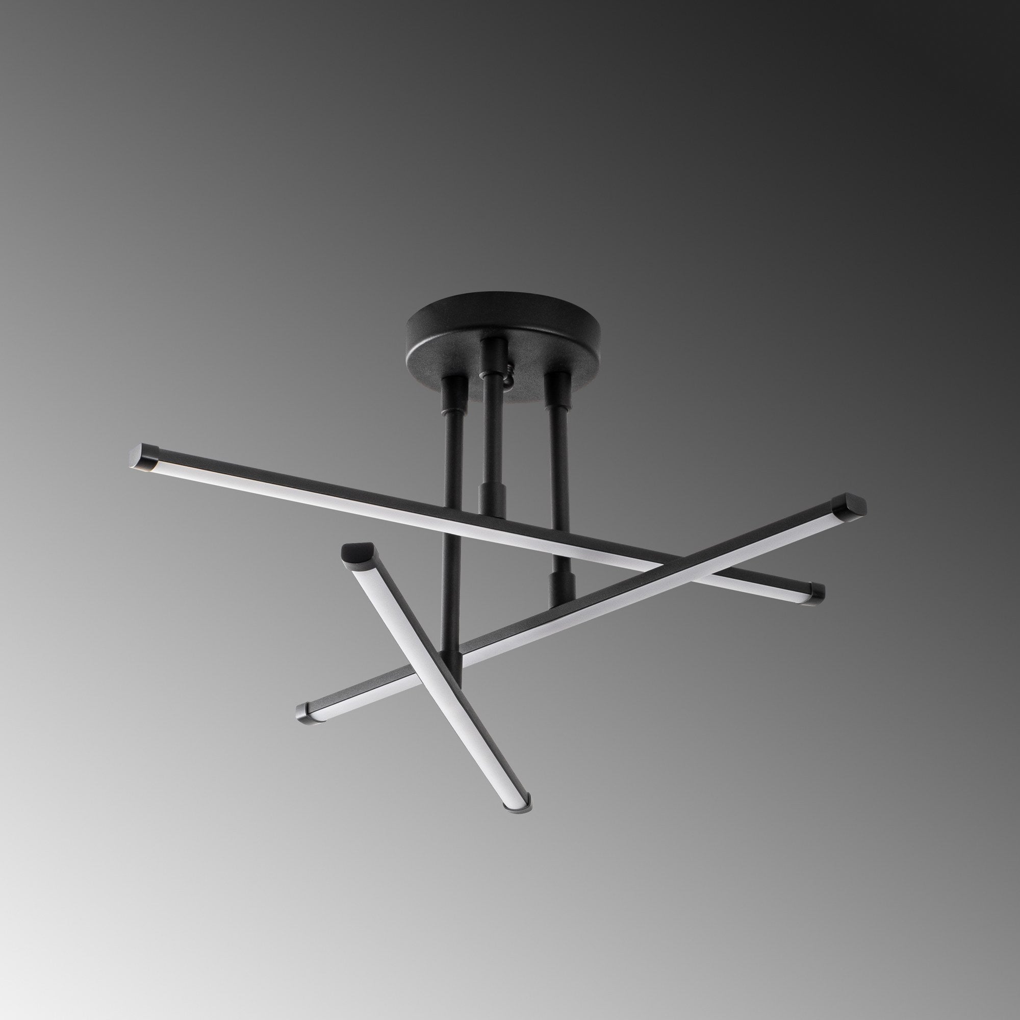 Candeeiro de Teto Preto Elegante, Corpo em Metal, 51 x 26 x 51 cm | LED SMD 18W 3000K | Iluminação Elegante para Decoração e Ambiente Modernos