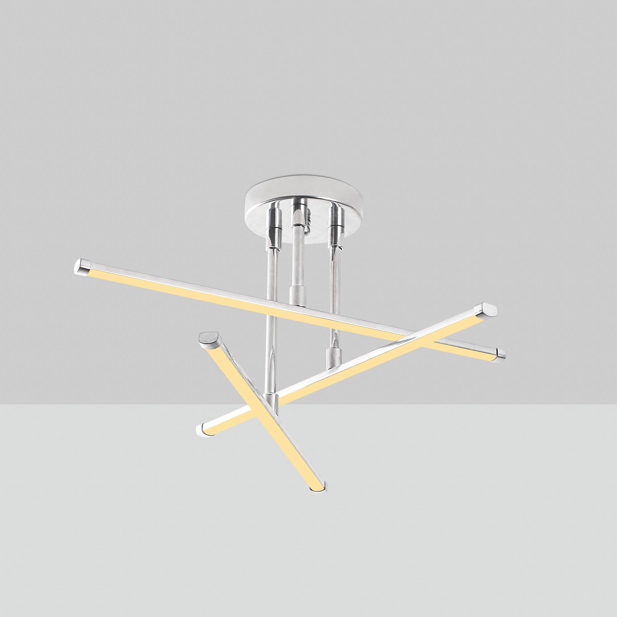 Candeeiro de Teto – 51 x 26 x 51 cm – Cromado – Metal