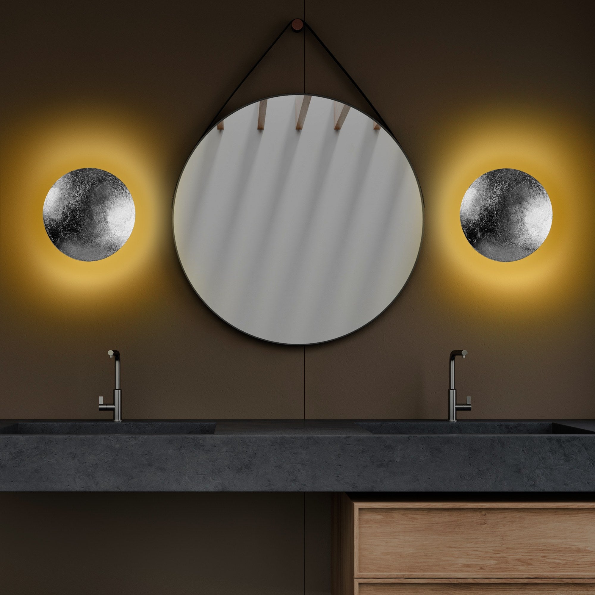 Candeeiro de Parede prateada elegante, corpo de metal, 25x25x16 cm | LED SMD 5W 3000K | Classificação IP20 | Design moderno para iluminação residencial e comercial