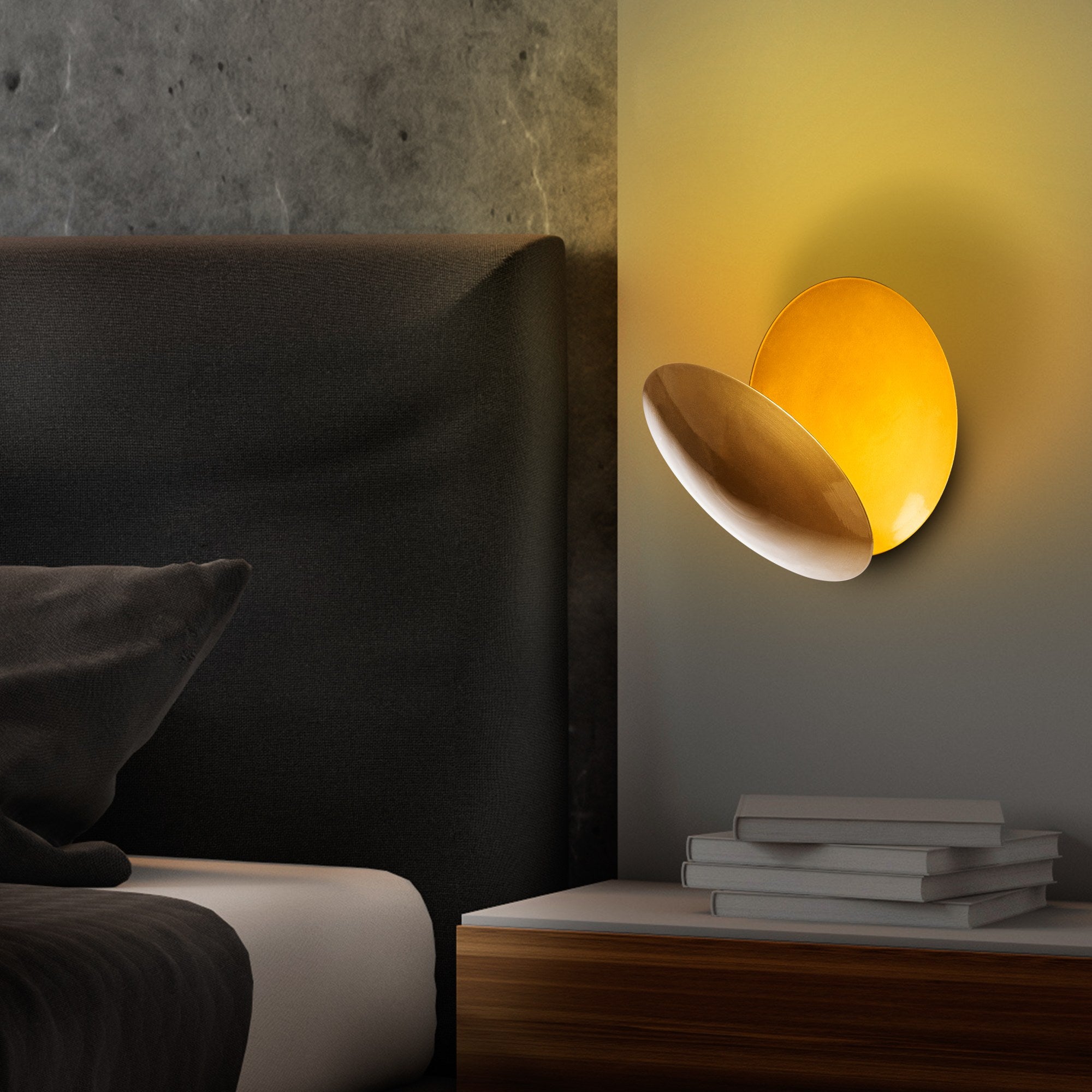 Candeeiro de Parede Elegante Dourada, Corpo em Metal, 25x25x16 cm | LED SMD 5W 3000K | Iluminação Elegante para Decoração Moderna, Classificação IP20, Perfeita para Qualquer Ambiente