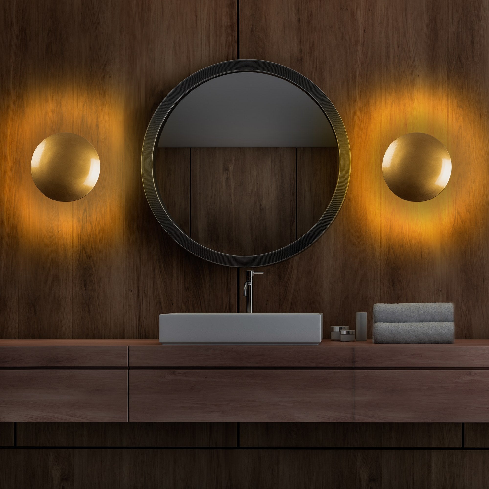 Candeeiro de Parede Elegante Dourada, Corpo em Metal, 25x25x16 cm | LED SMD 5W 3000K | Iluminação Elegante para Decoração Moderna, Classificação IP20, Perfeita para Qualquer Ambiente