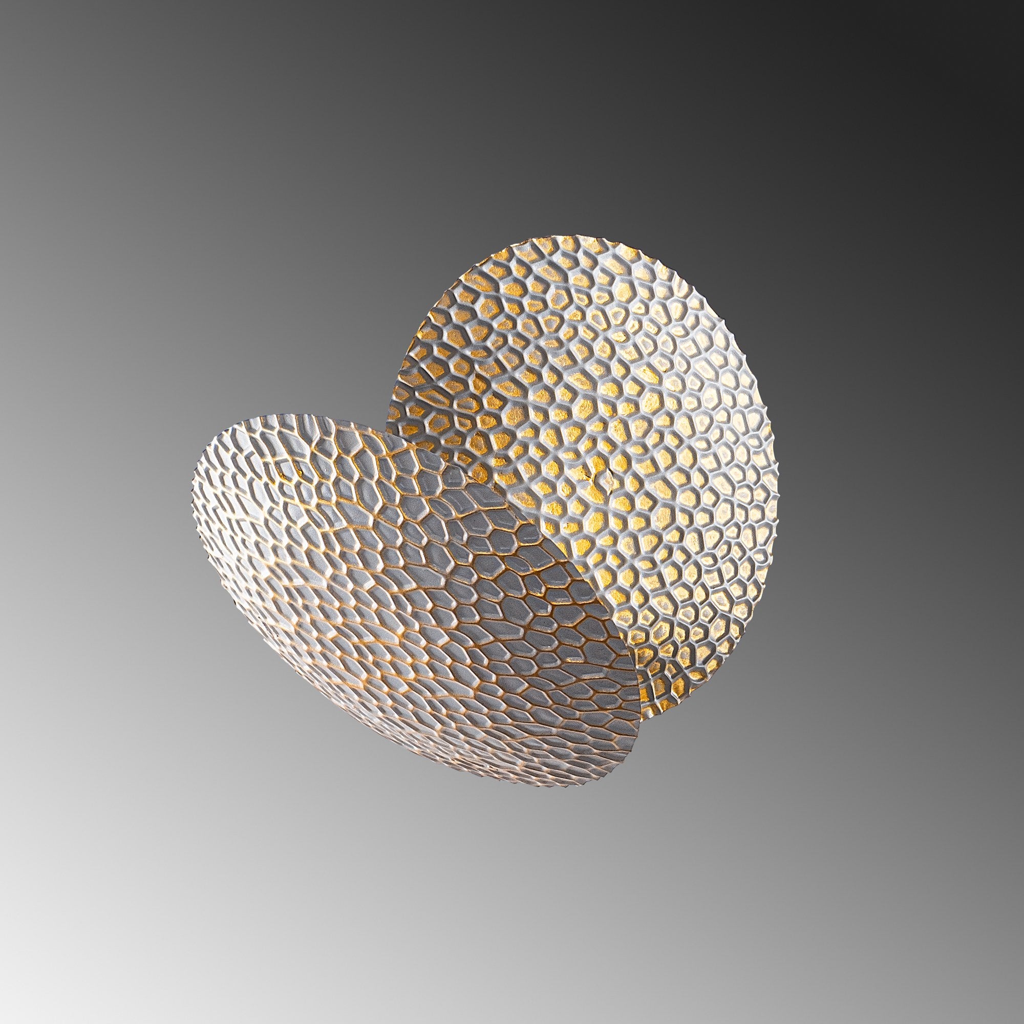 Candeeiro de Parede Elegante com Corpo em Metal, Acabamento em Prata e Dourado, 21x21x15 cm | LED SMD 5W 3000K | Iluminação Elegante para Decoração Moderna