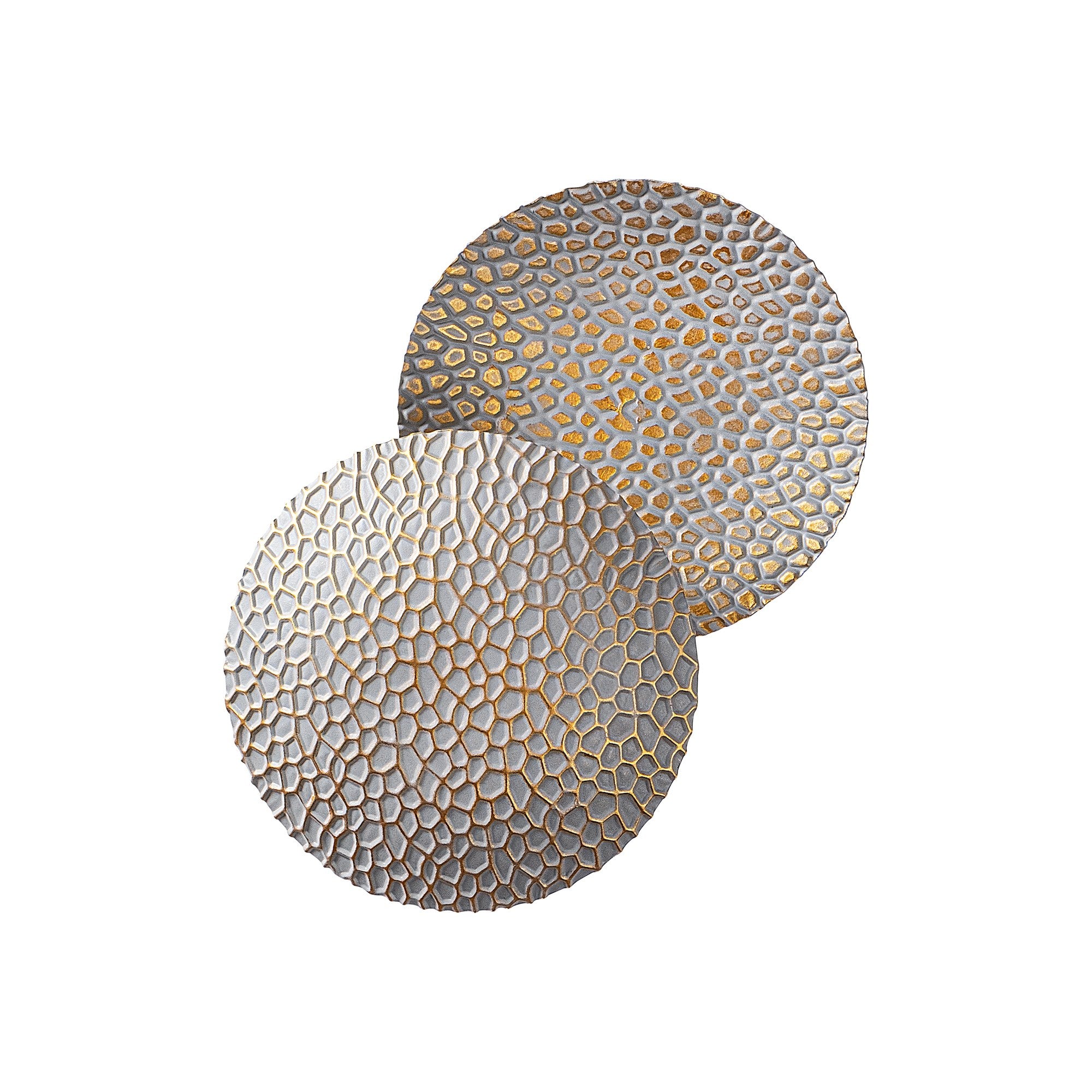 Candeeiro de Parede Elegante com Corpo em Metal, Acabamento em Prata e Dourado, 21x21x15 cm | LED SMD 5W 3000K | Iluminação Elegante para Decoração Moderna