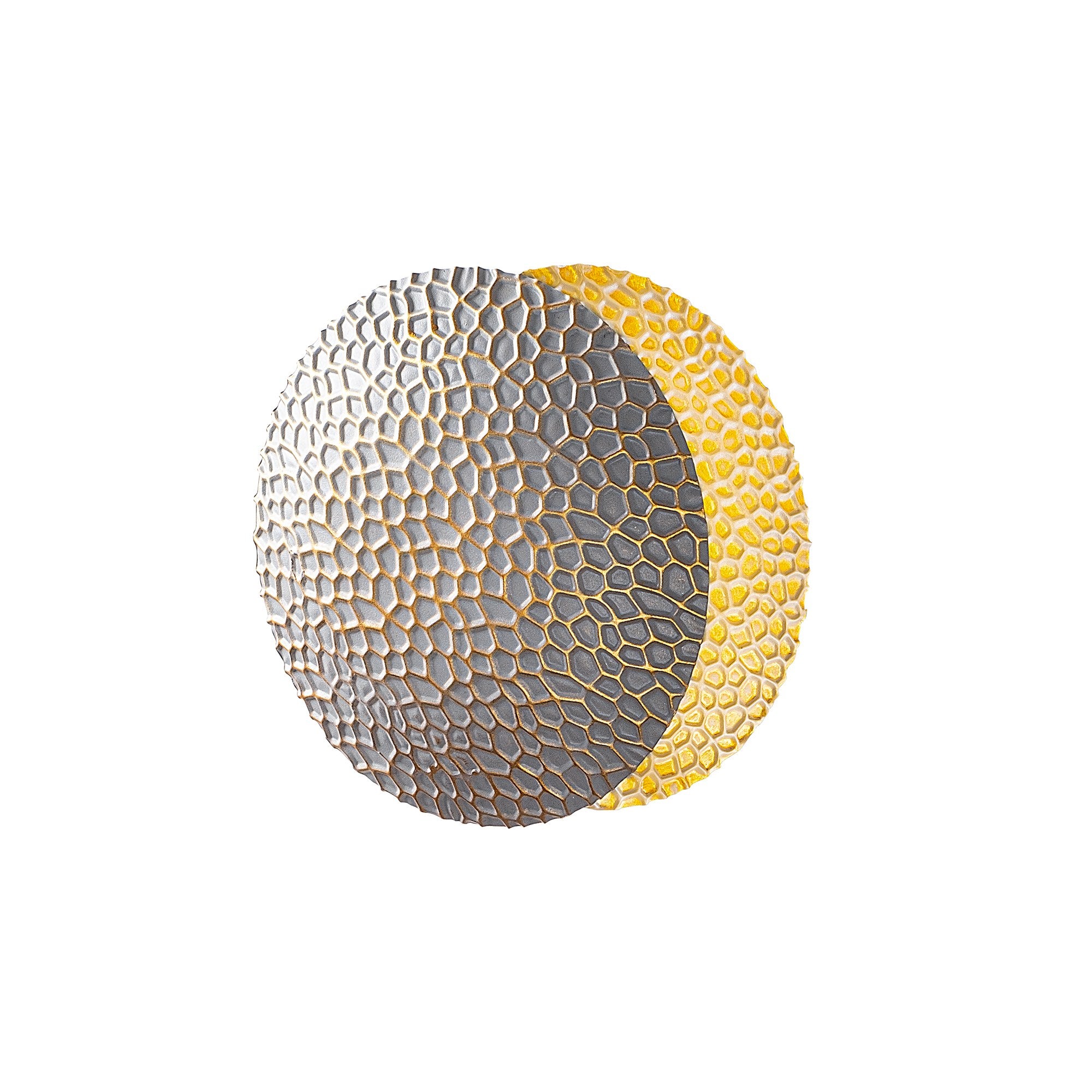 Candeeiro de Parede Elegante com Corpo em Metal, Acabamento em Prata e Dourado, 21x21x15 cm | LED SMD 5W 3000K | Iluminação Elegante para Decoração Moderna