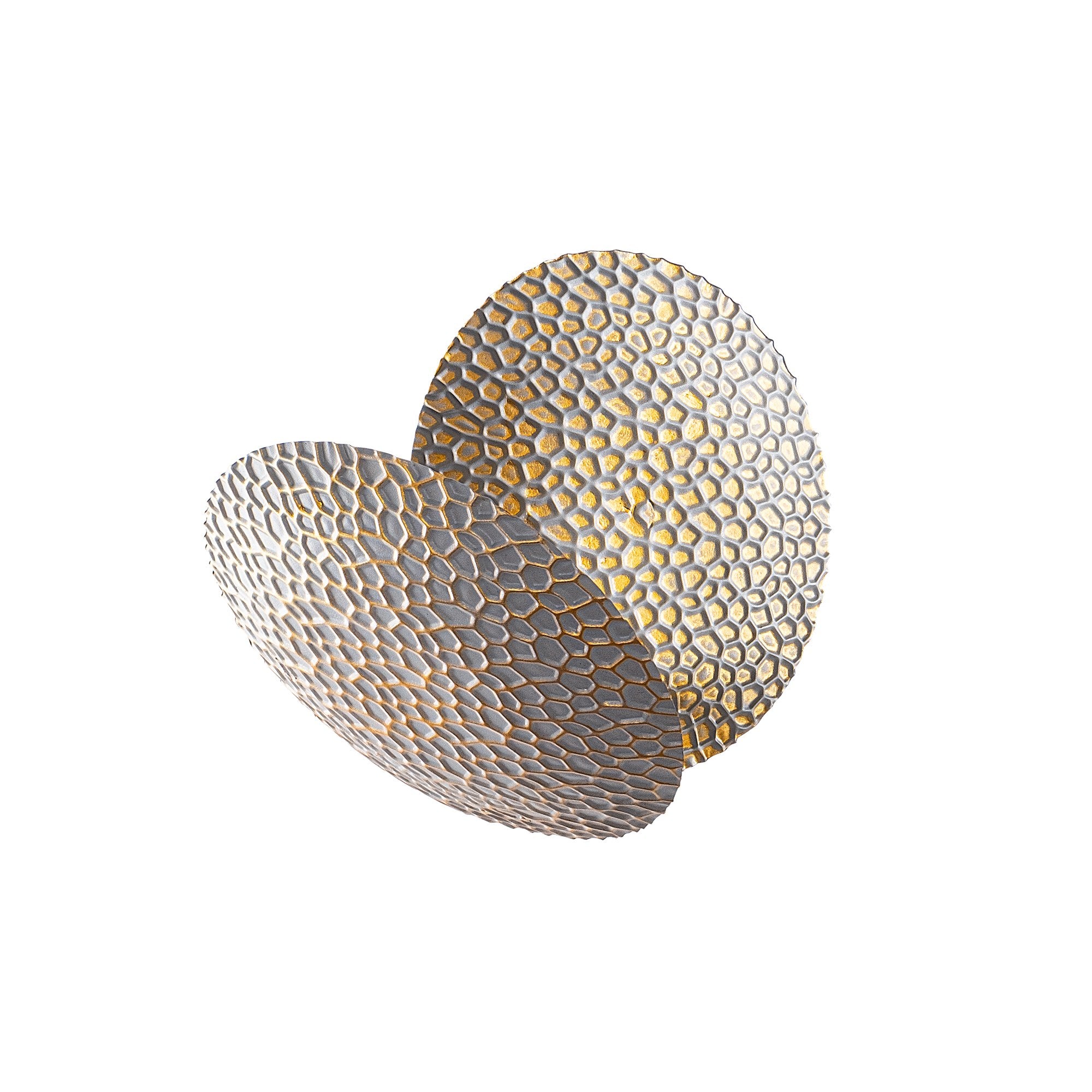 Candeeiro de Parede Elegante com Corpo em Metal, Acabamento em Prata e Dourado, 21x21x15 cm | LED SMD 5W 3000K | Iluminação Elegante para Decoração Moderna