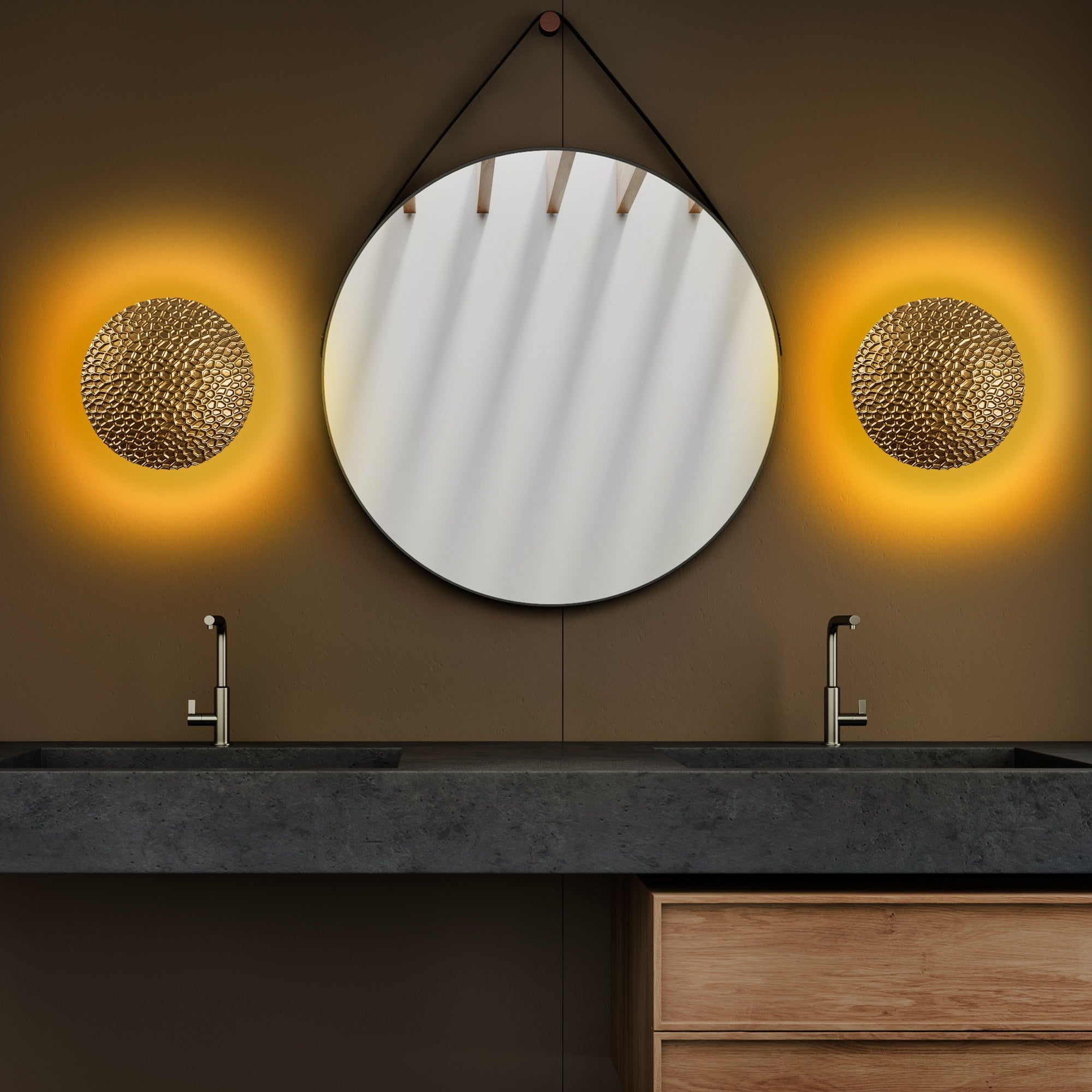 Candeeiro de Parede Elegante Dourada, Corpo em Metal, 21x21x15 cm | LED SMD 5W 3000K | Iluminação Elegante para Decoração Moderna, Classificação IP20, Perfeita para Qualquer Ambiente