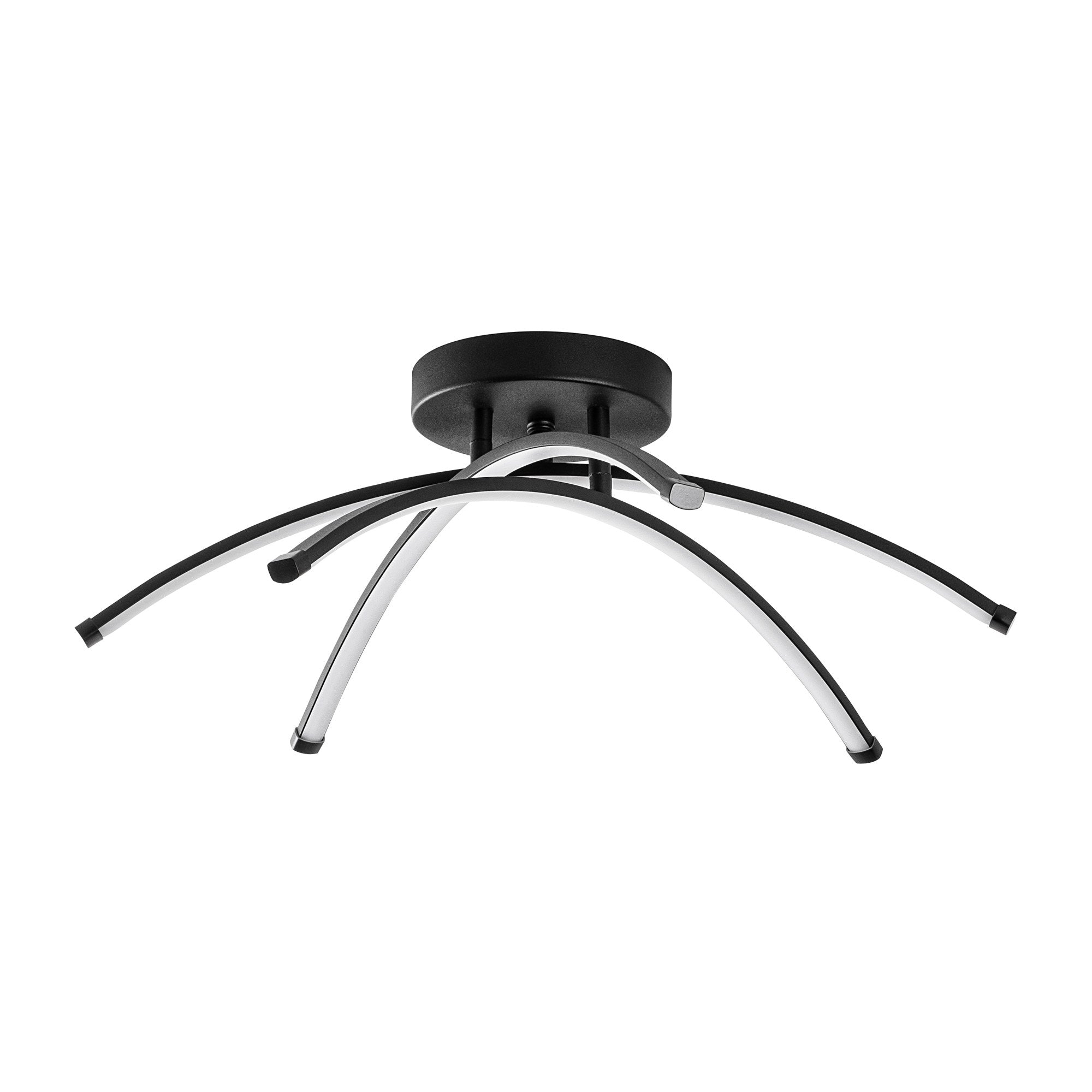 Candeeiro de Teto Preto Elegante, Corpo em Metal, 57 cm de Largura, 20 cm de Altura | LED SMD 28W 3000K | Iluminação Elegante para Decoração e Ambiente Modernos