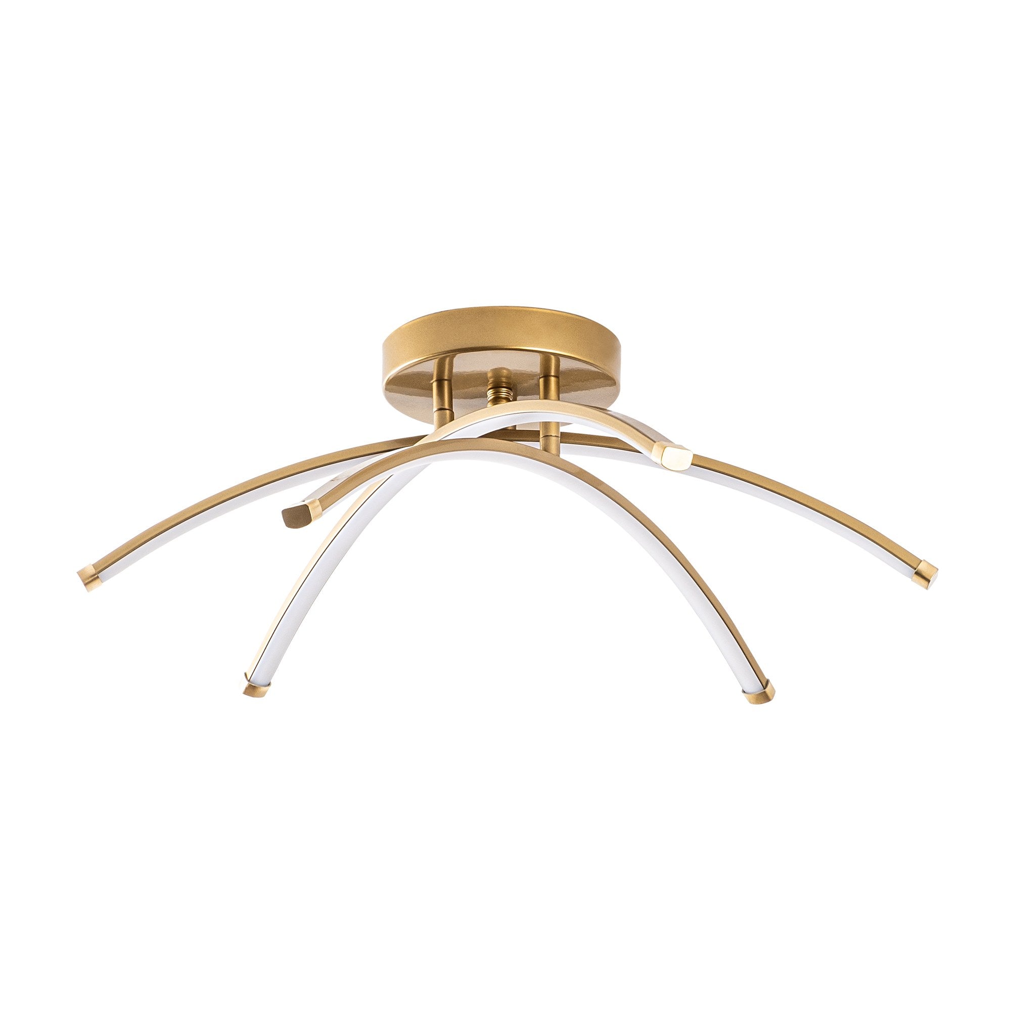 Candeeiro de Teto Dourado Elegante, Corpo em Metal, 57 cm de Largura, 20 cm de Altura | LED SMD 28W 3000K | Iluminação Elegante para Decoração e Ambiente Modernos