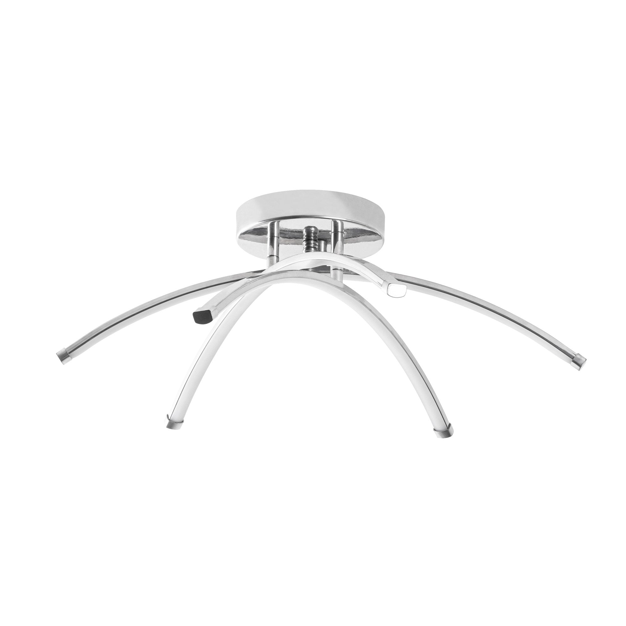 Candeeiro de Teto Cromado Elegante, Corpo em Metal, 57 cm de Largura, 20 cm de Altura | LED SMD 28W 3000K | Iluminação Elegante para Decoração Moderna