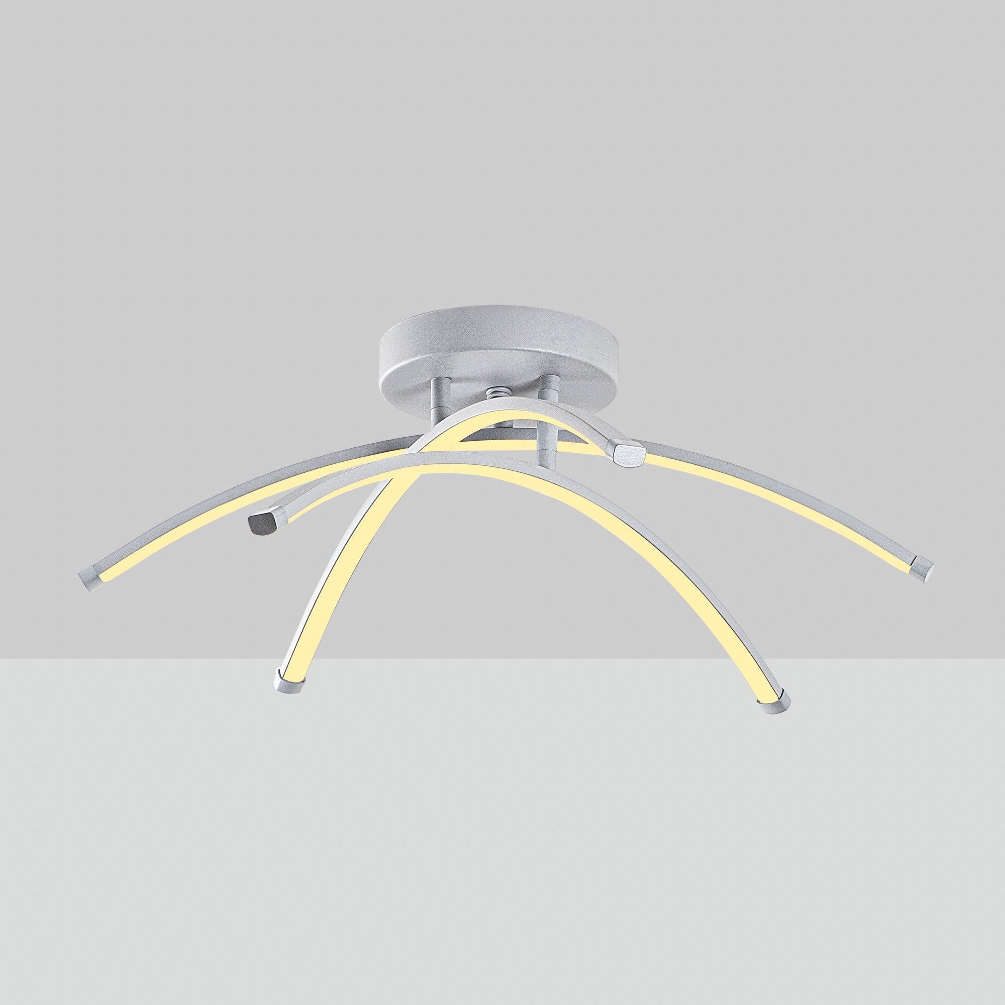 Candeeiro de Teto Cinza Elegante, Corpo de Metal, 57 cm de Largura, 20 cm de Altura | LED SMD 28W 3000K | Iluminação Elegante para Casas e Escritórios Modernos