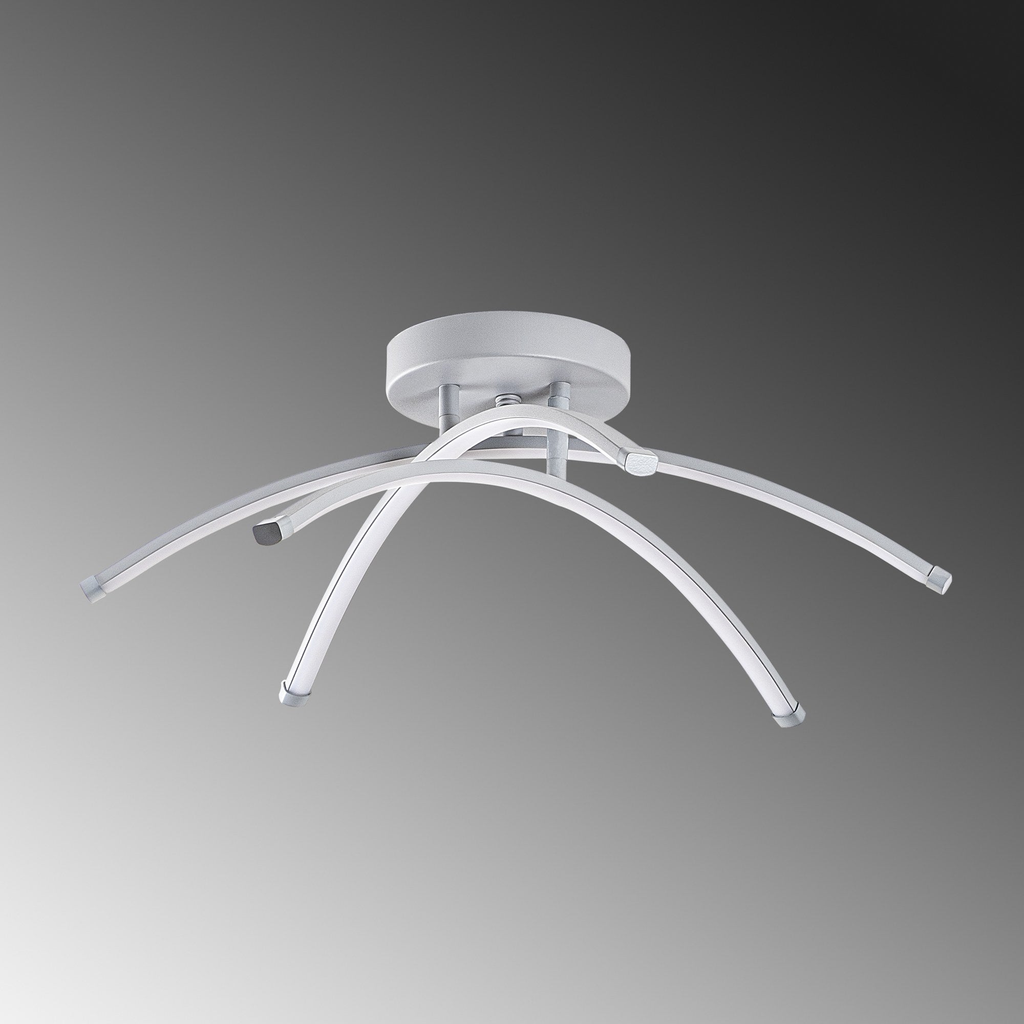 Candeeiro de Teto Cinza Elegante, Corpo de Metal, 57 cm de Largura, 20 cm de Altura | LED SMD 28W 3000K | Iluminação Elegante para Casas e Escritórios Modernos