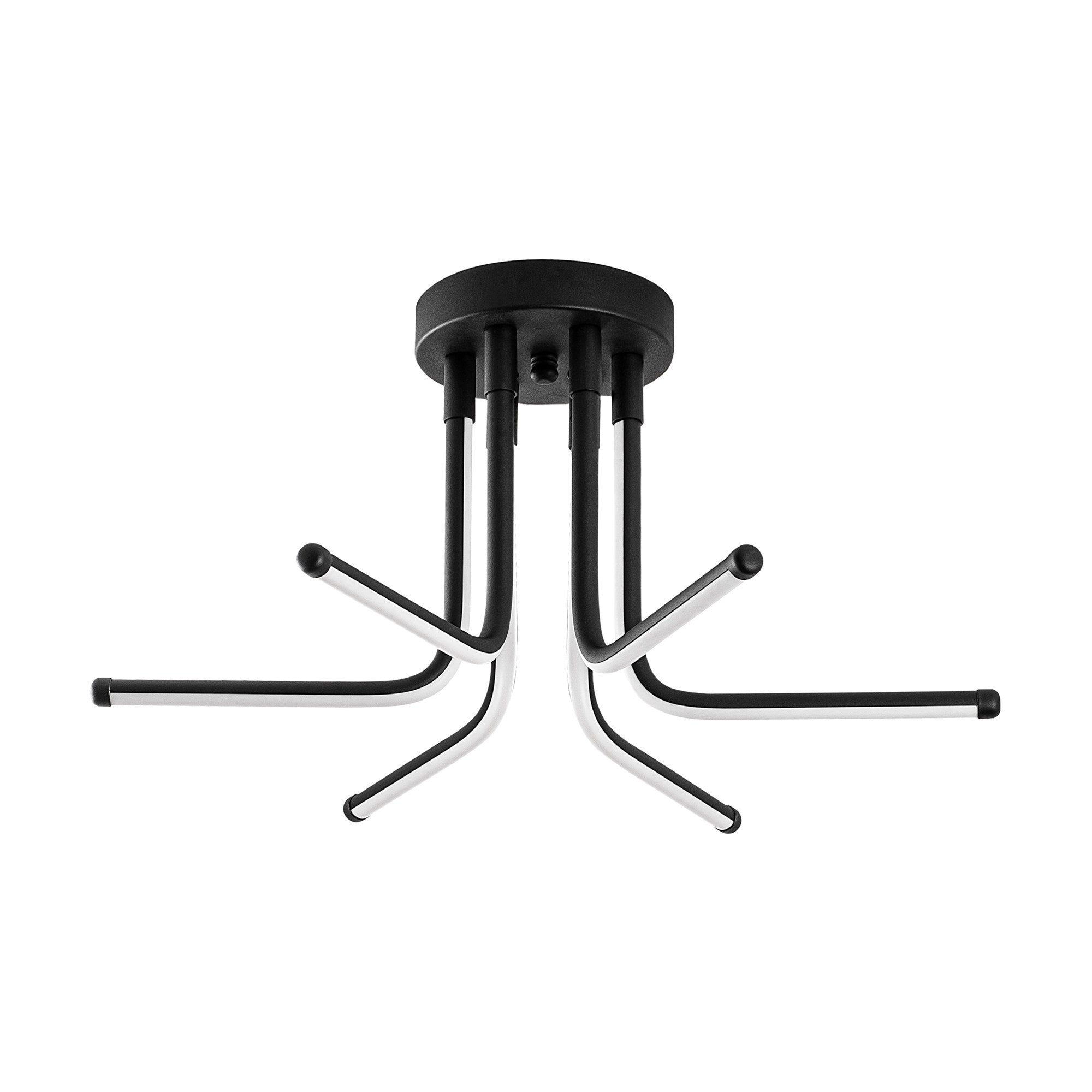 Candeeiro de Teto Preto Elegante, Corpo em Metal, 55 cm de Largura x 25 cm de Altura | LED SMD 28W 3000K | Iluminação Elegante para Decoração e Ambiente Modernos