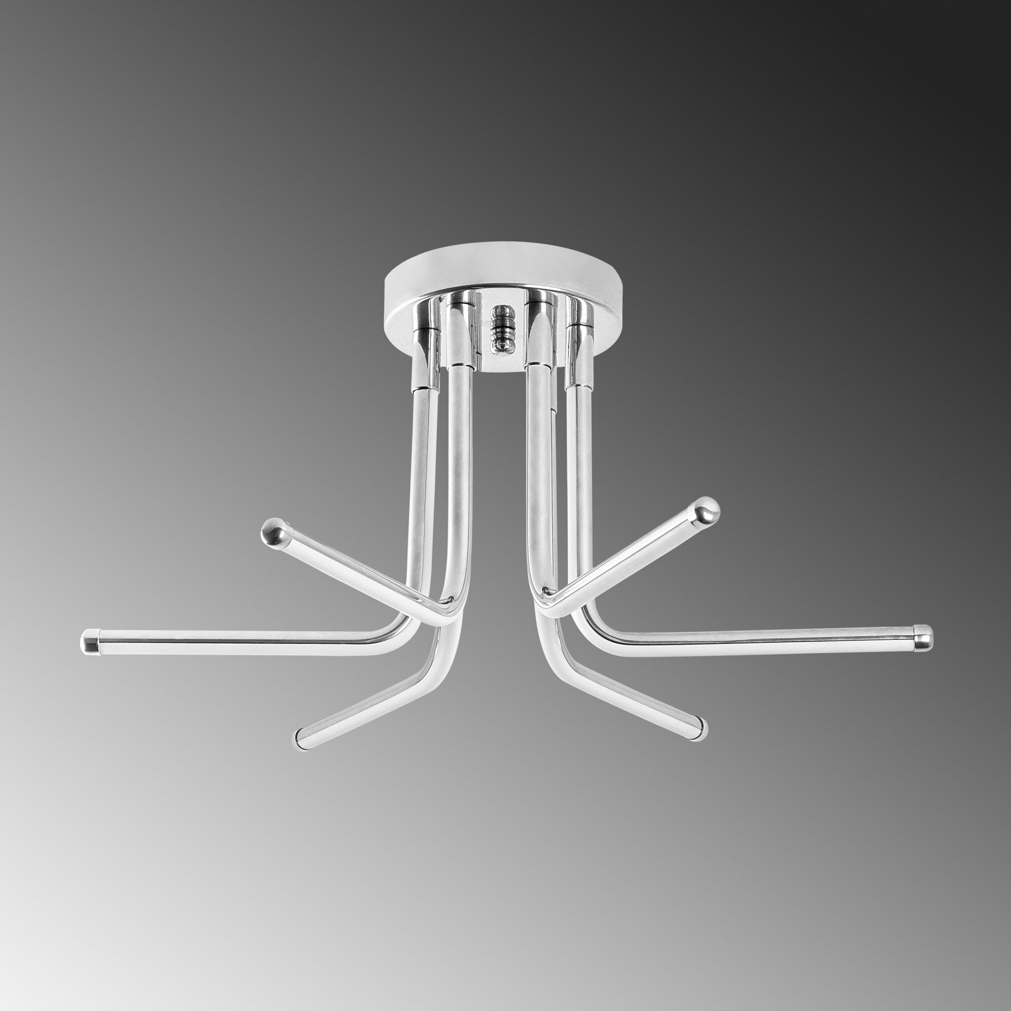 Candeeiro de Teto Cromado Elegante, Corpo em Metal, 55 cm de Largura x 25 cm de Altura | LED SMD 28W 3000K | Iluminação Elegante para Decoração Moderna