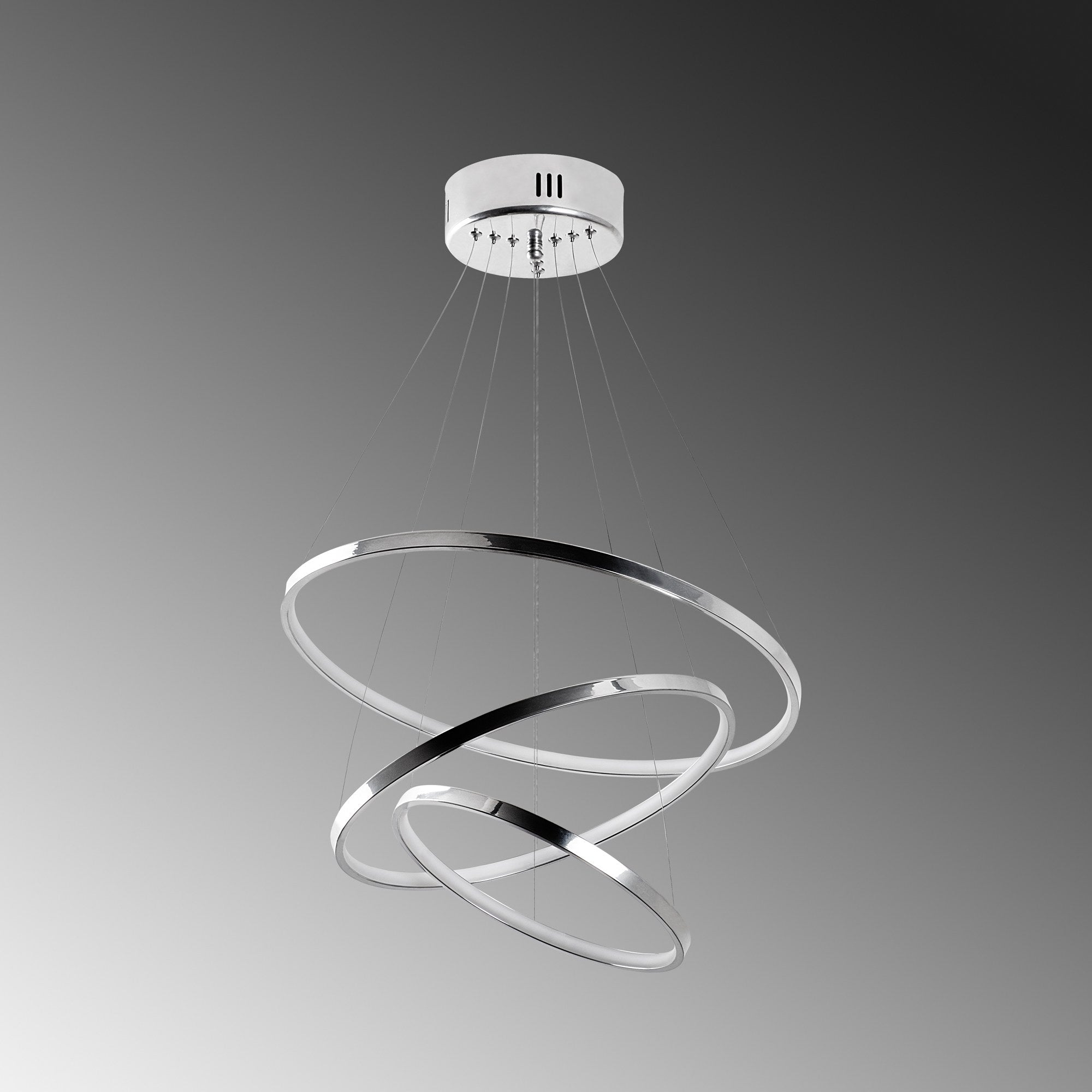 Candeeiro de Teto Cromado Elegante, Corpo em Metal, 50 cm de Largura x 80 cm de Altura | LED SMD 28W 3000K | Iluminação Elegante para Decoração e Ambiente Modernos