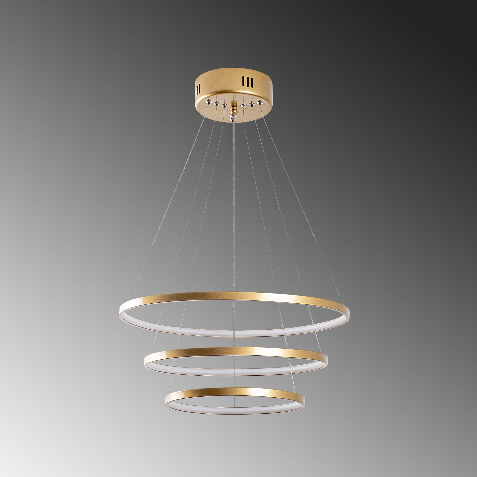 Candeeiro de Teto Dourado Elegante, Corpo em Metal, 50 cm de Largura x 80 cm de Altura | LED SMD 28W 3000K | Iluminação Elegante para Decoração e Ambiente Modernos